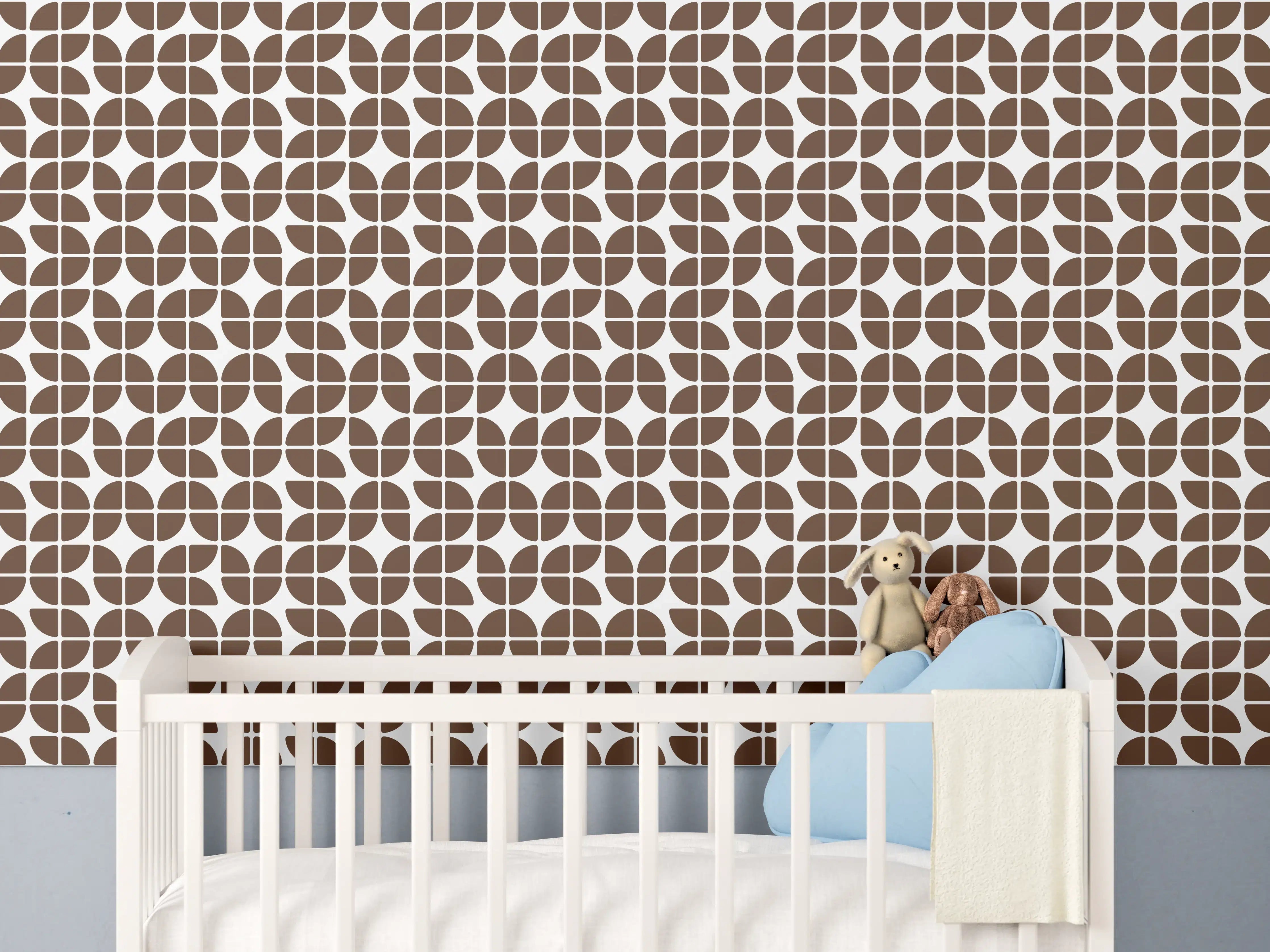Babyzimmer Wandgestaltung - Retro-Grazia-Caffè-Muster
