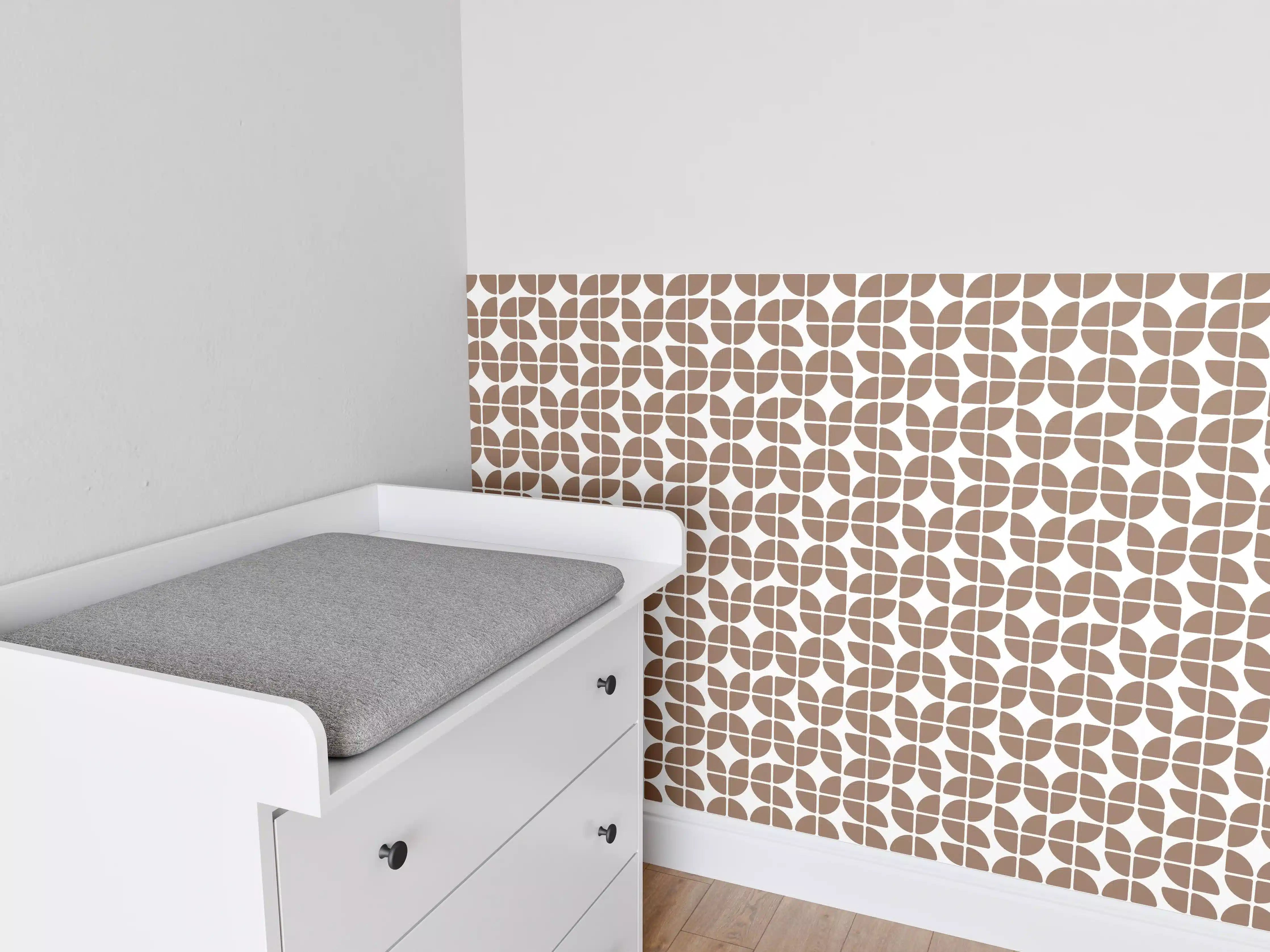 Babyzimmer Wandgestaltung - Retro Grazia Sigaro in Sepia- und Grautönen