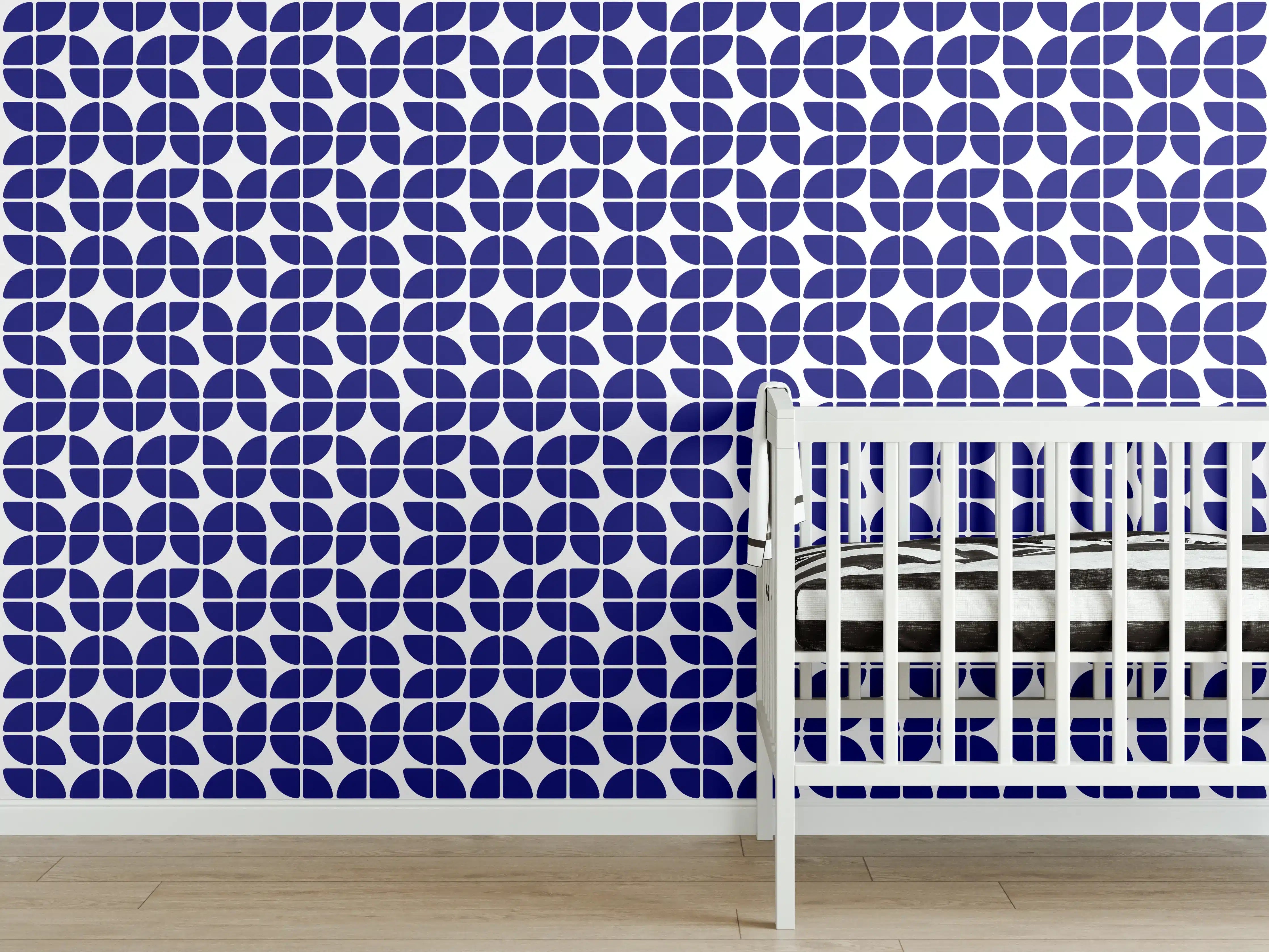 Babyzimmer Wandgestaltung - Retro-Grazia-Zaffiro-Muster