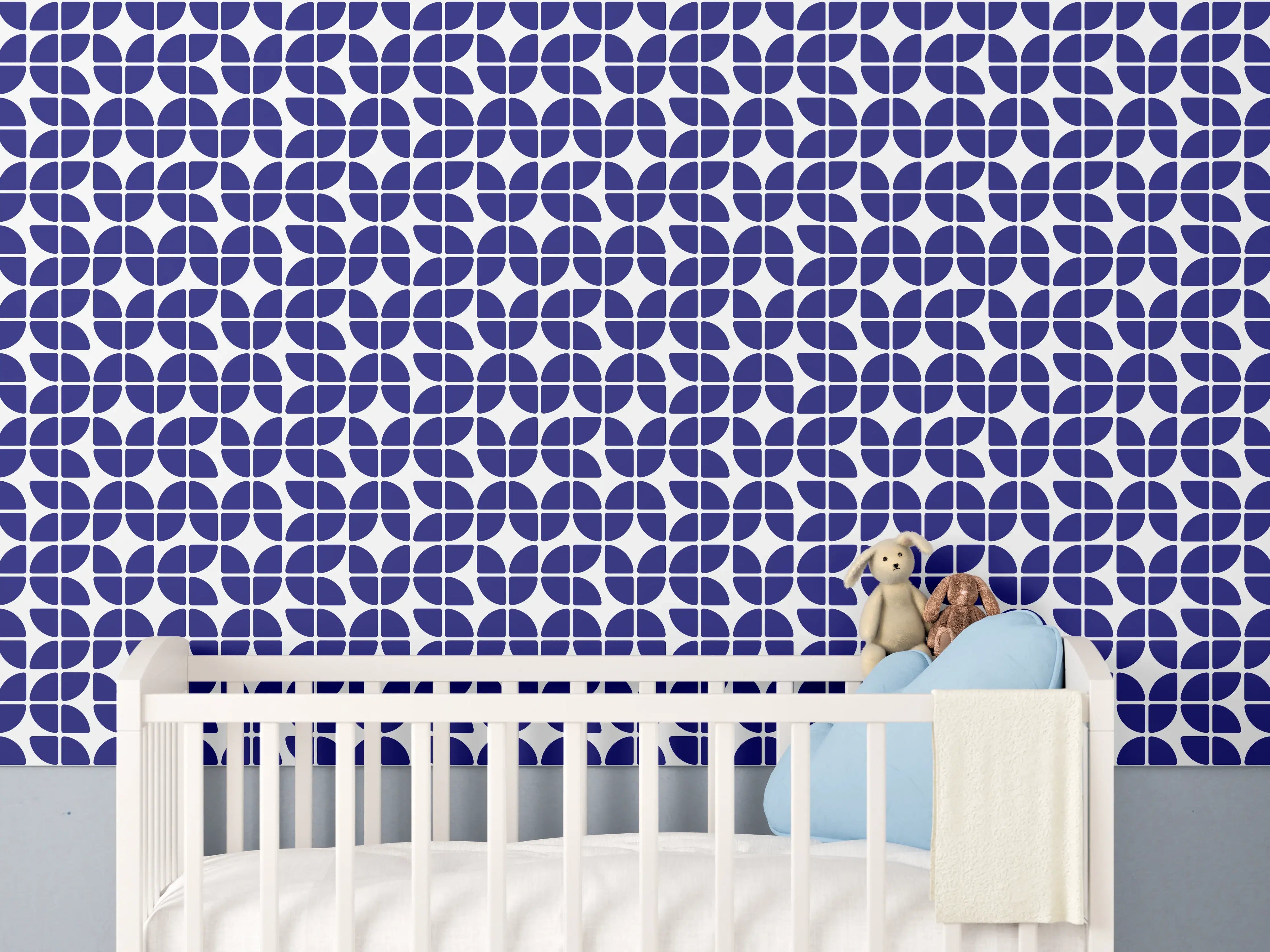 Babyzimmer Wandgestaltung - Retro-Grazia-Zaffiro-Muster
