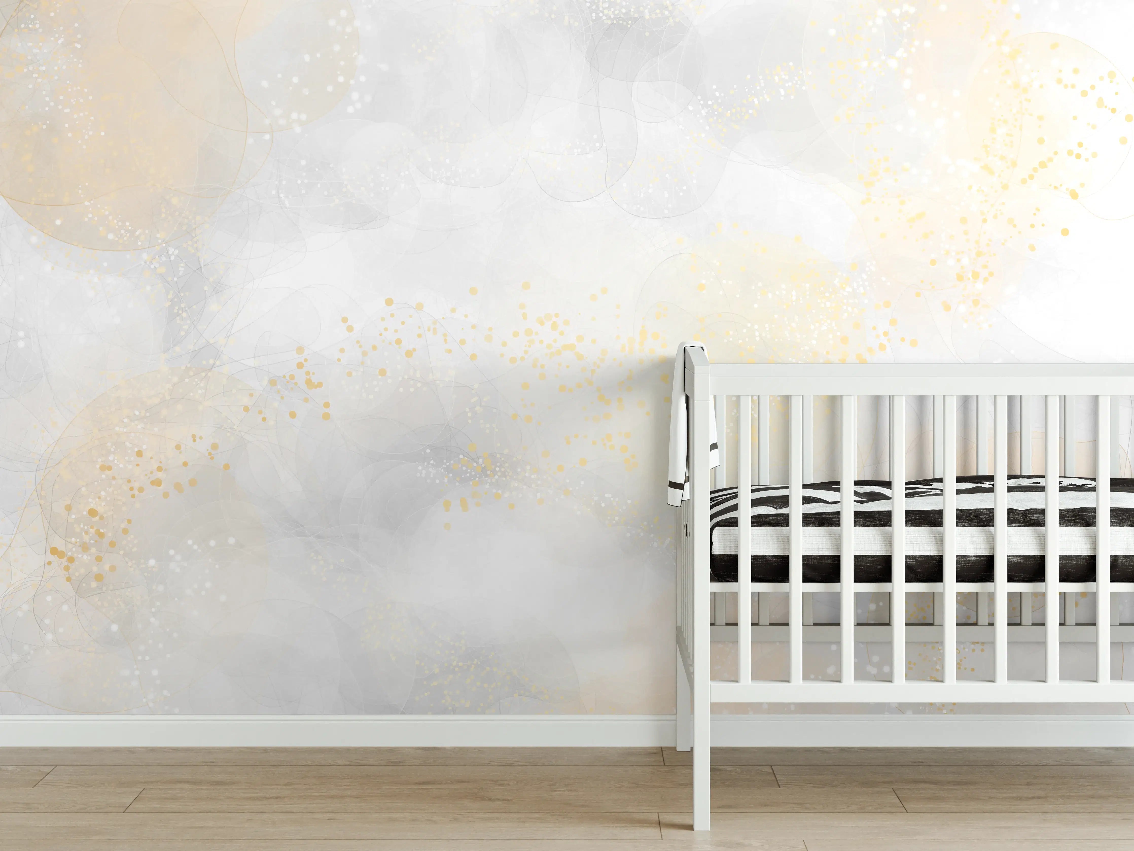 Babyzimmer Wandgestaltung - Retro Kunsttextur - Aquarellillustration  