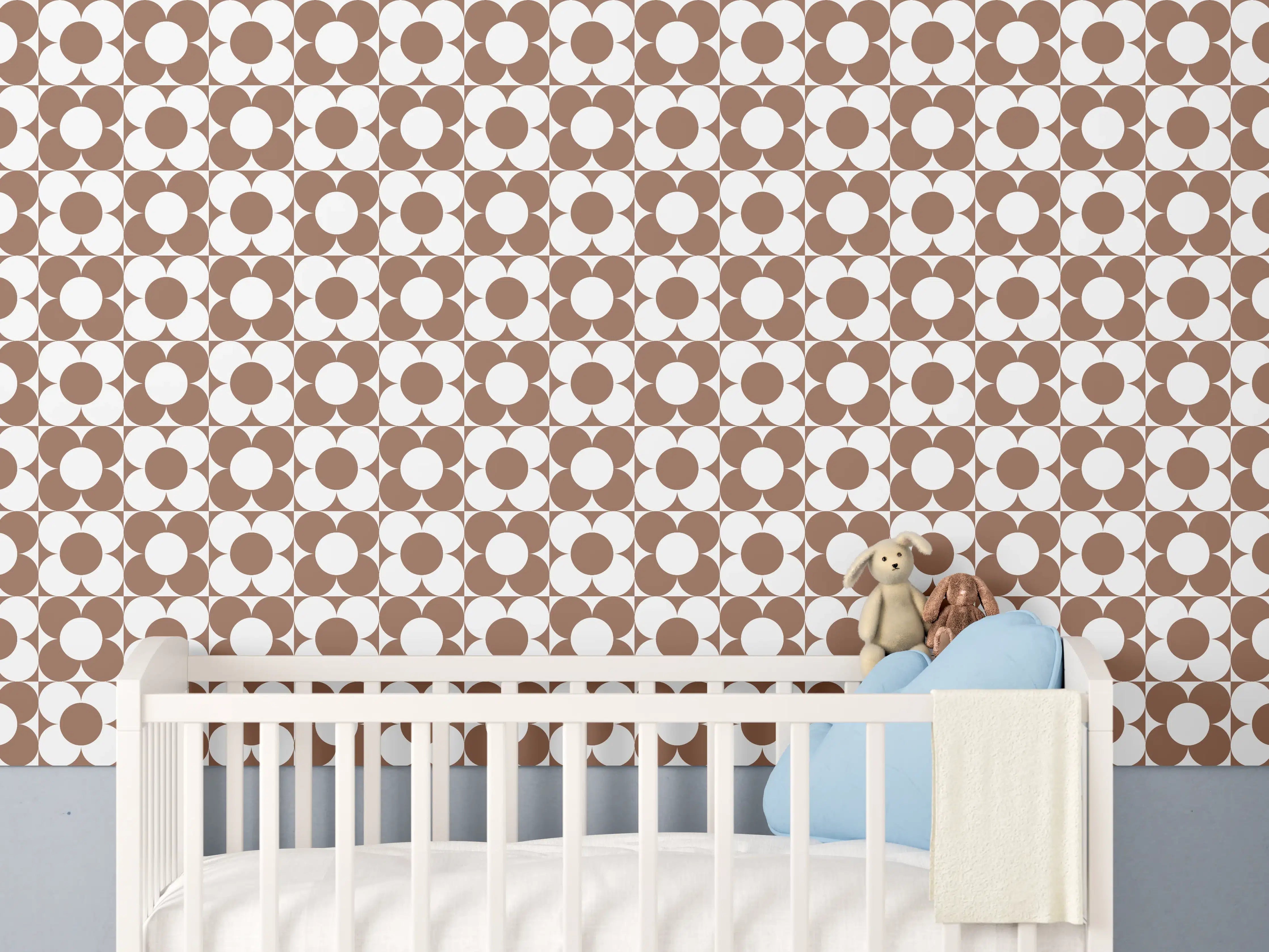 Babyzimmer Wandgestaltung - Retro-Primavera-Cannella-Muster