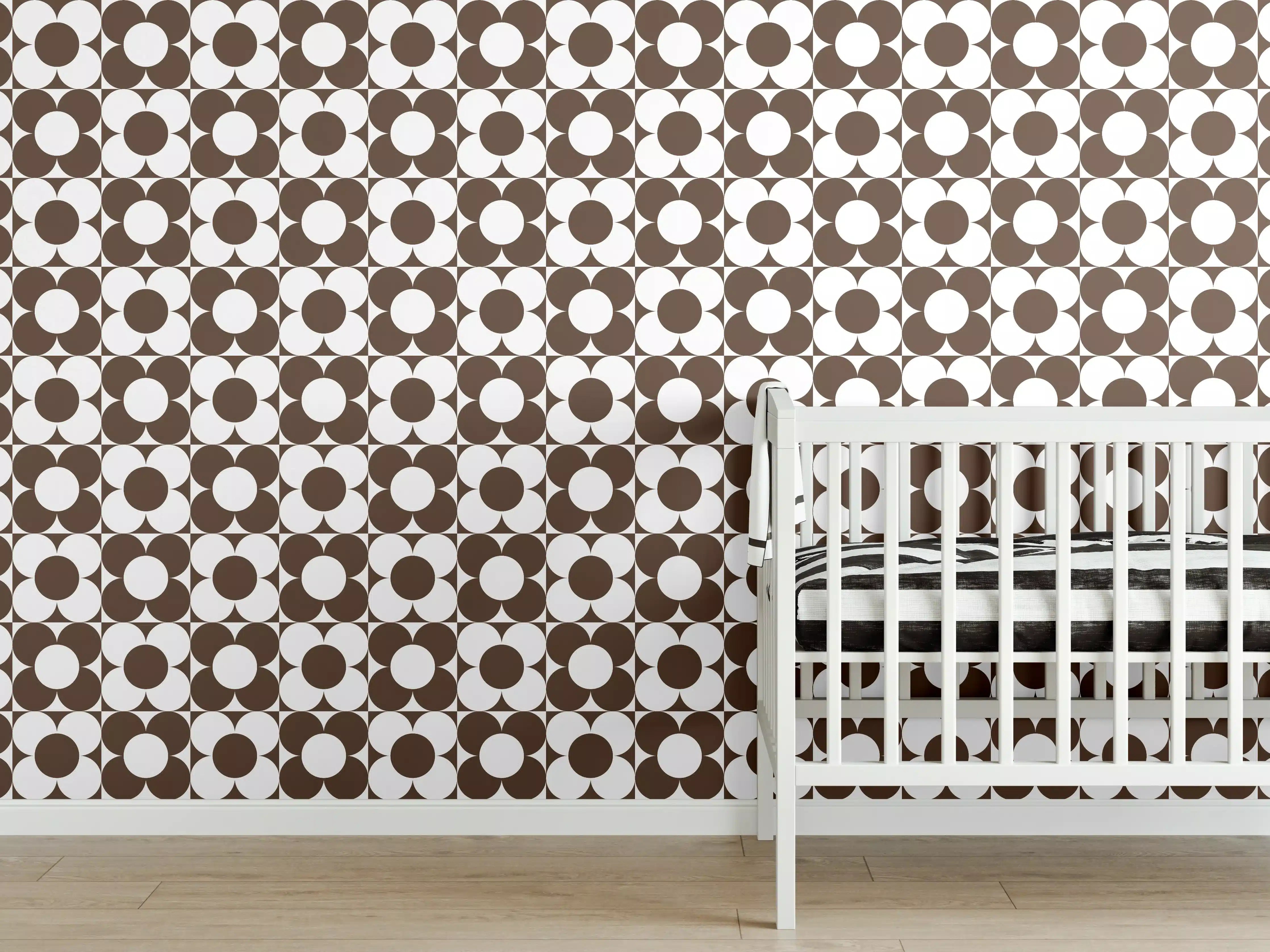 Babyzimmer Wandgestaltung - Retro Primavera Kaffee – Stilvolle Wandgestaltung