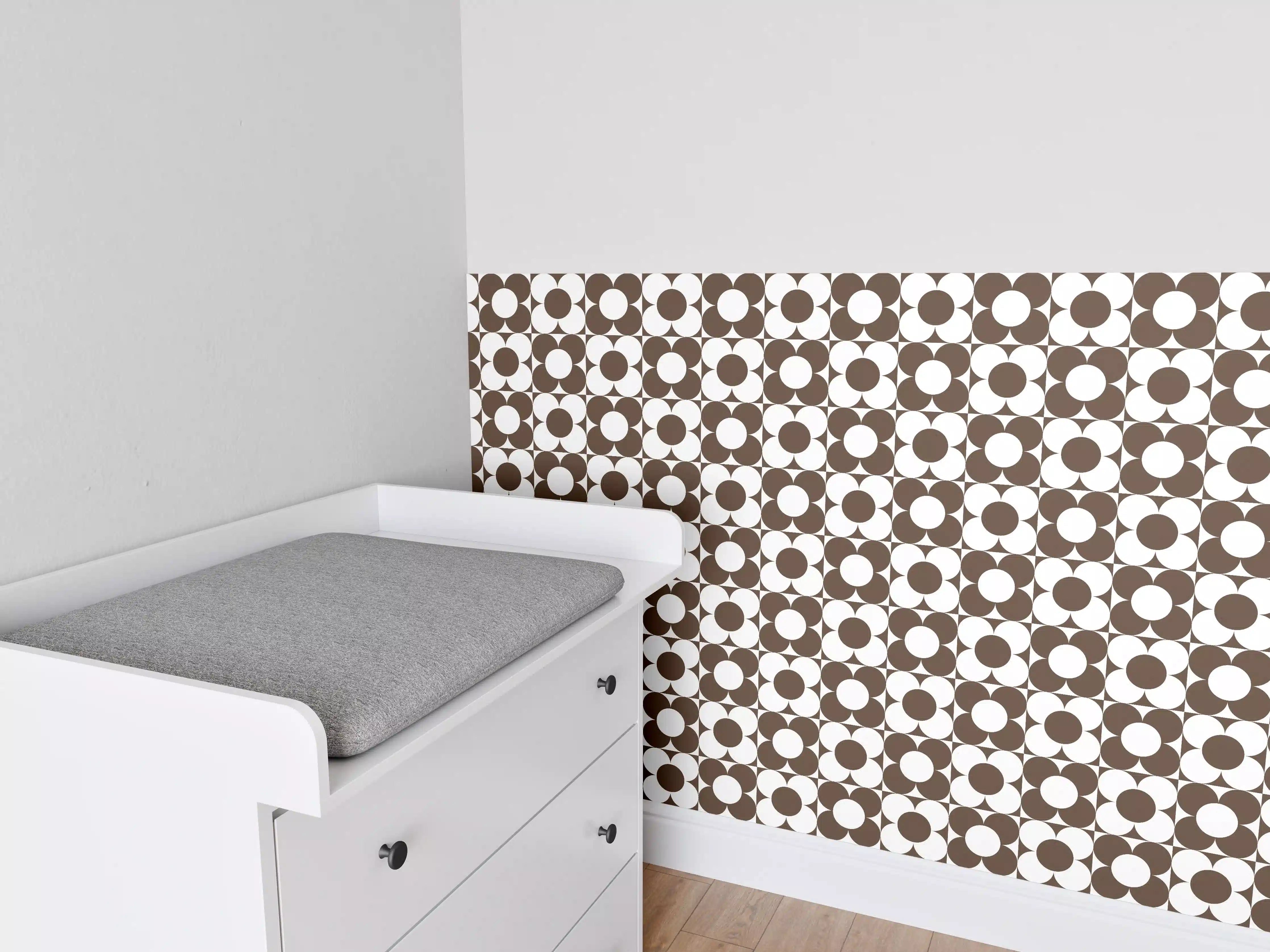 Babyzimmer Wandgestaltung - Retro Primavera Kaffee – Stilvolle Wandgestaltung