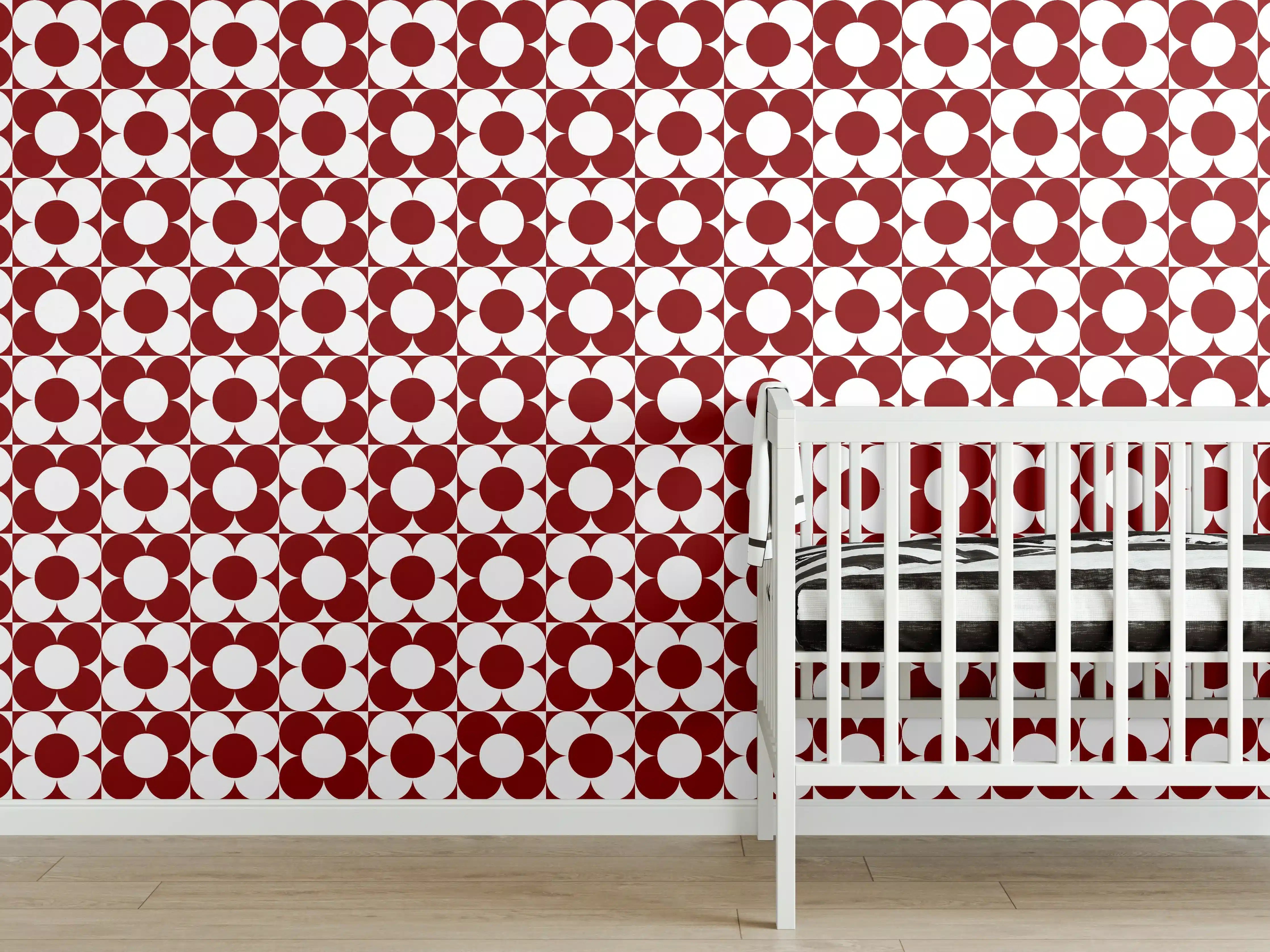 Babyzimmer Wandgestaltung - Retro Primelavor Granata mit zarten Graunuancen