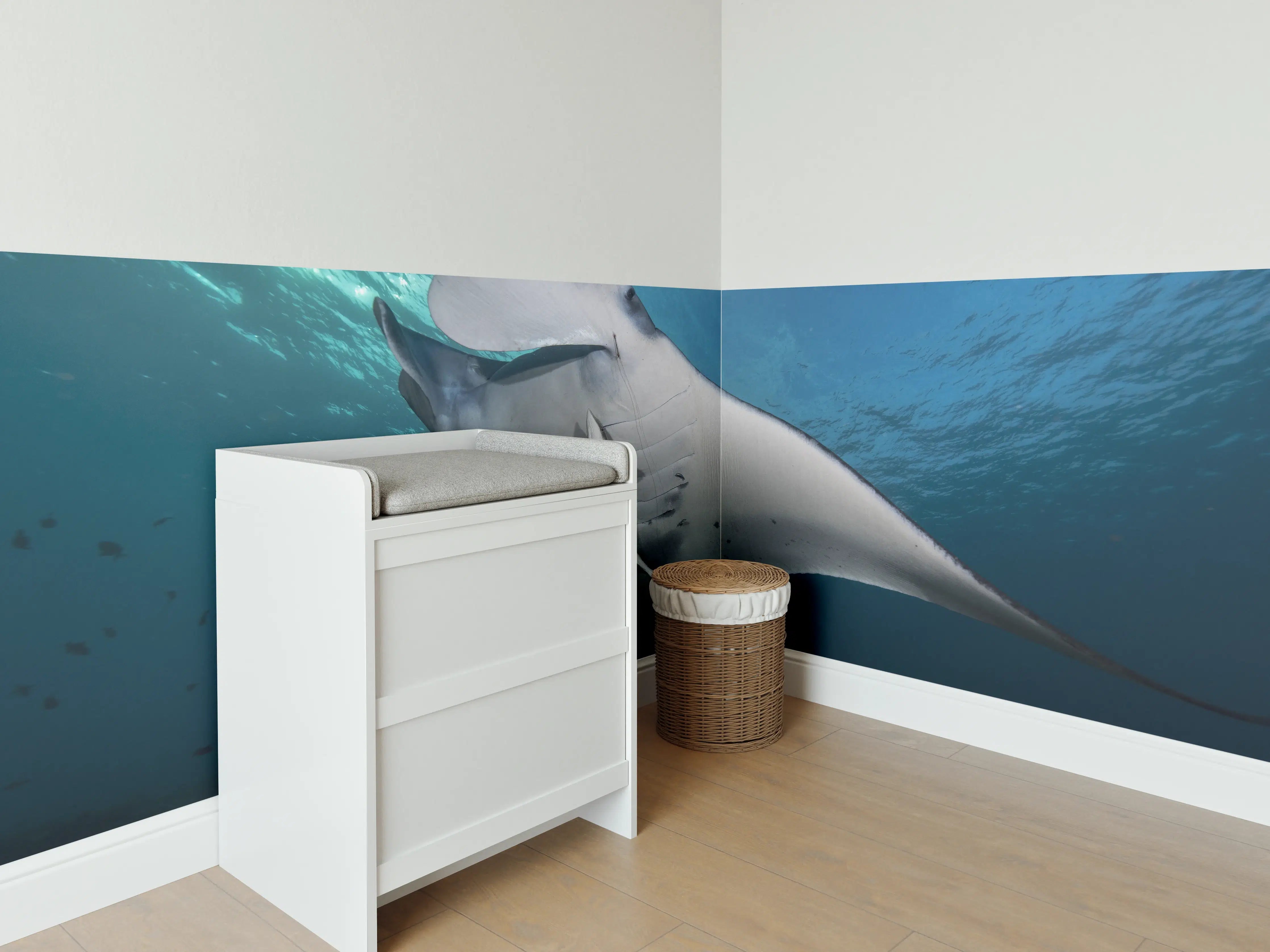 Babyzimmer Wandgestaltung - Riff-Manta Unterwasser