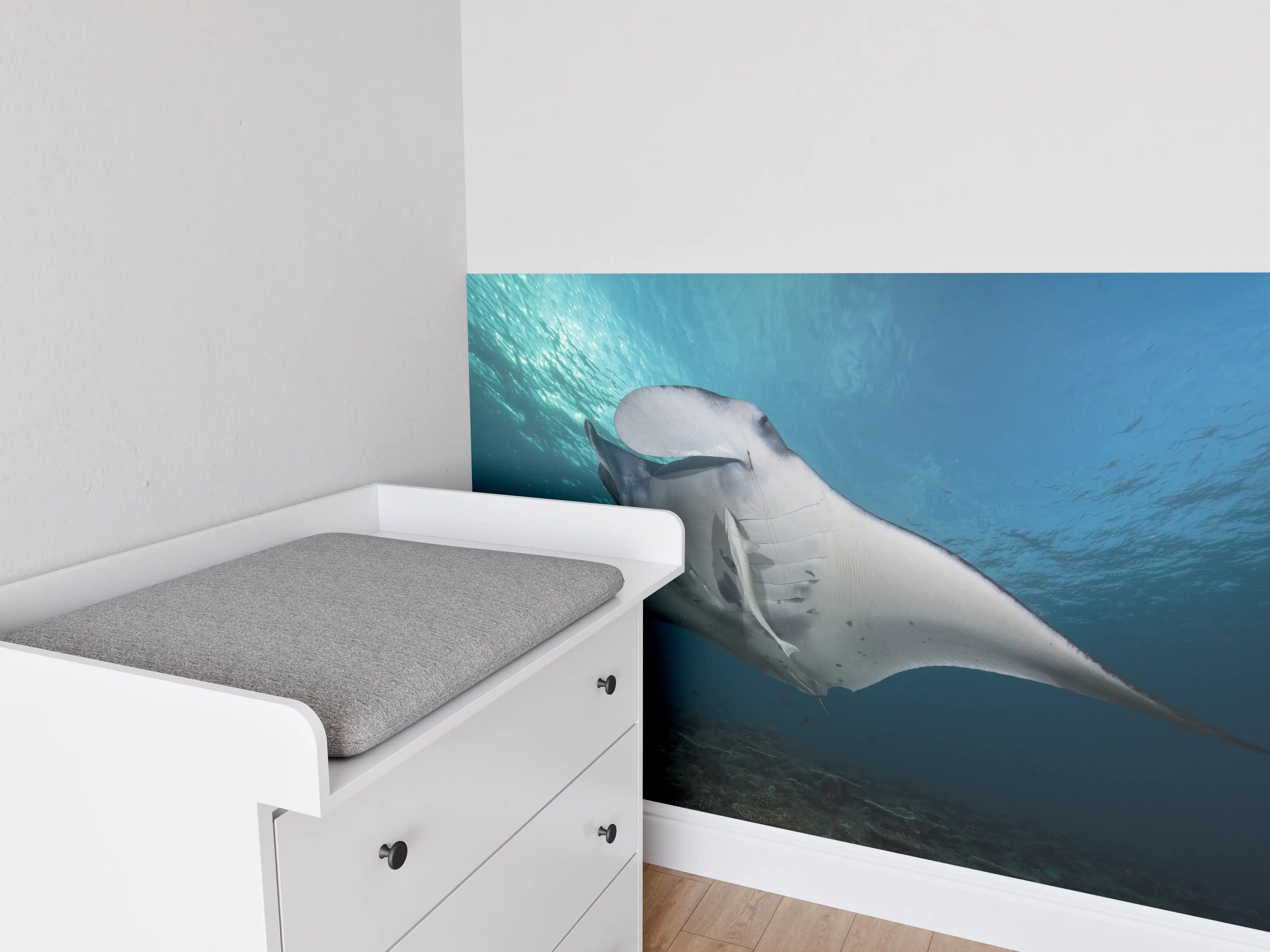Babyzimmer Wandgestaltung - Riff-Manta Unterwasser