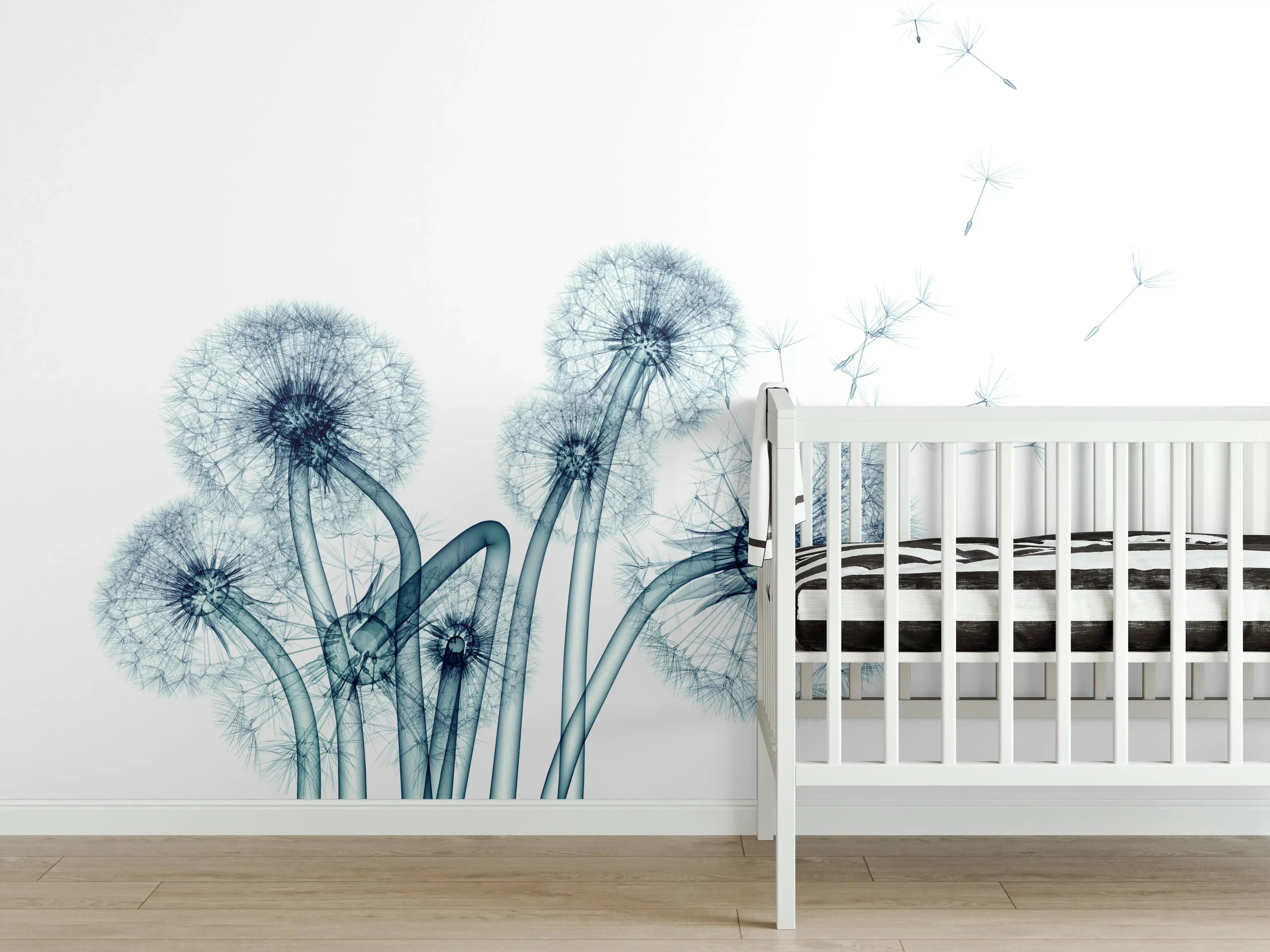 Babyzimmer Wandgestaltung - Röntgenbild eines Löwenzahns