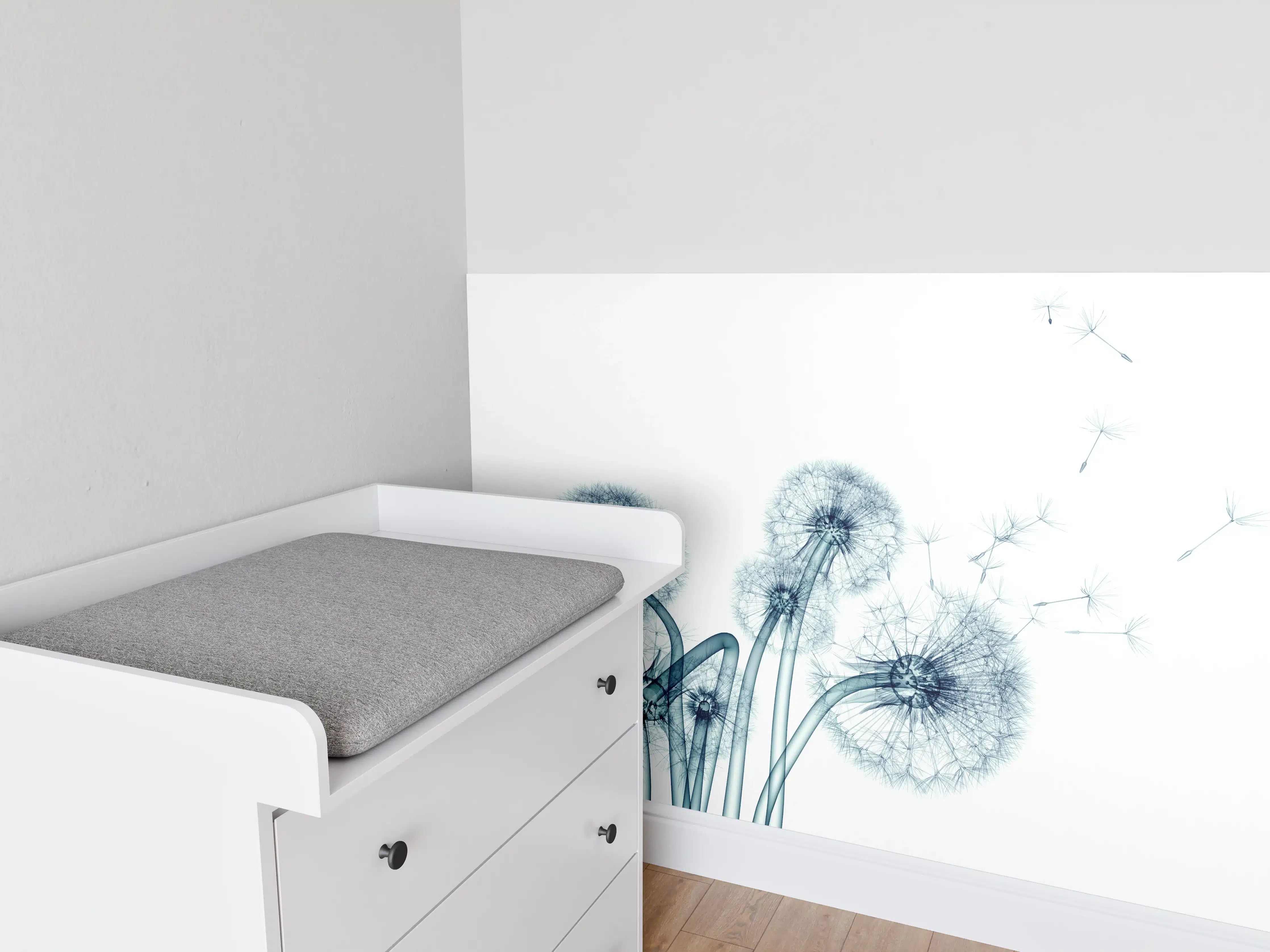 Babyzimmer Wandgestaltung - Röntgenbild eines Löwenzahns