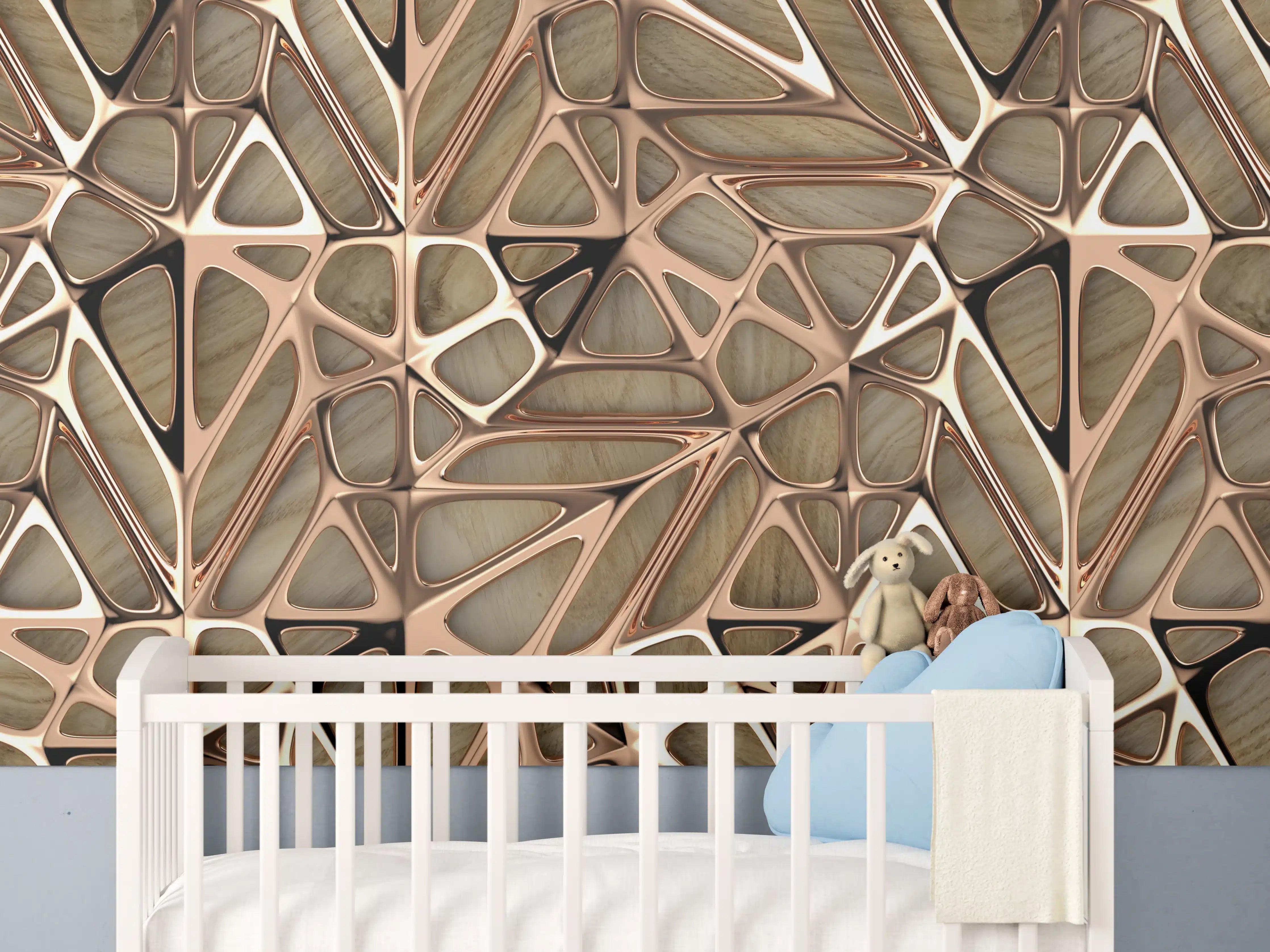 Babyzimmer Wandgestaltung - Rötliches Gitterfliesen Muster