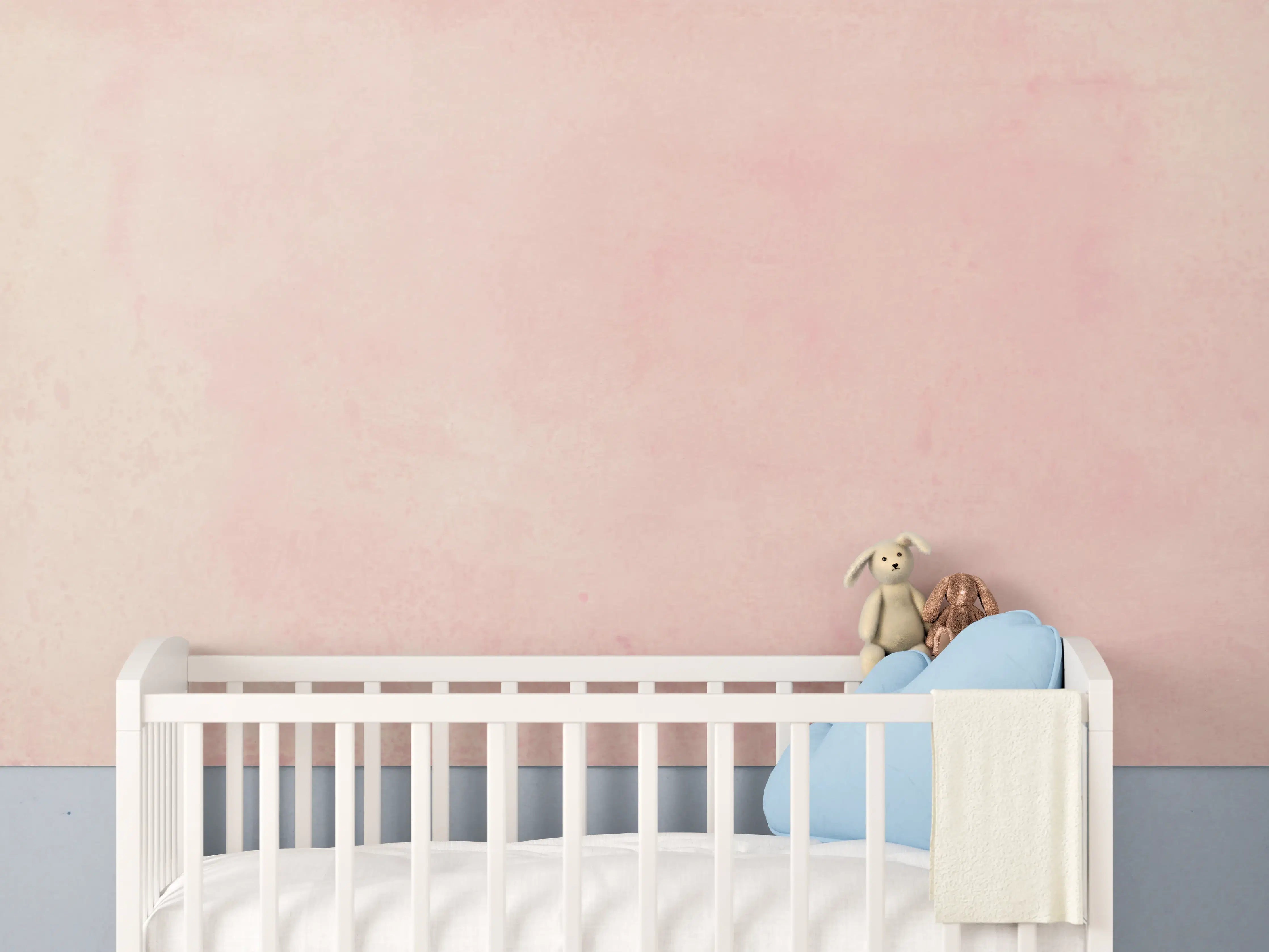 Babyzimmer Wandgestaltung - Rosa Aquarell - Pastellfarben