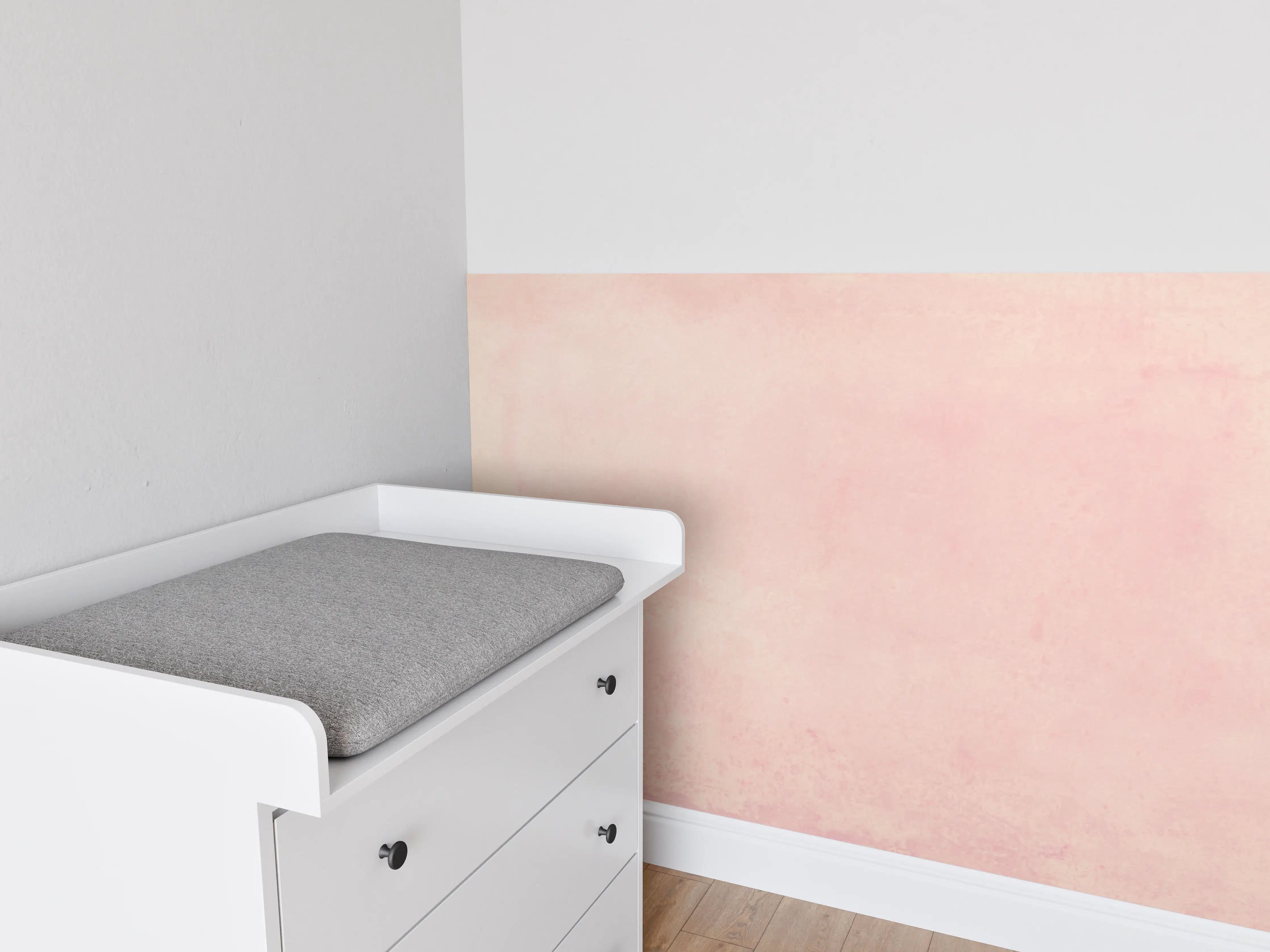 Babyzimmer Wandgestaltung - Rosa Aquarell - Pastellfarben