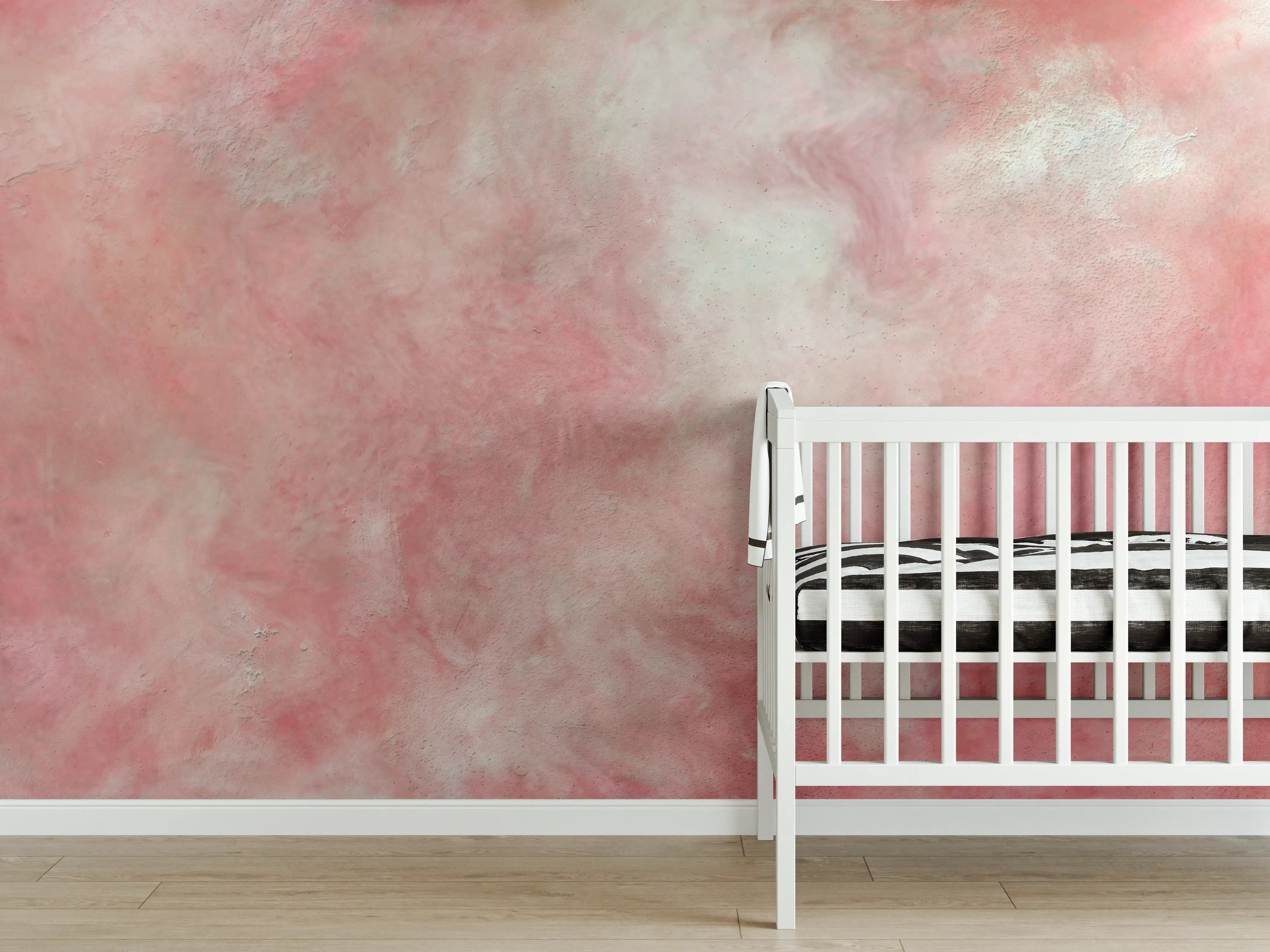 Babyzimmer Wandgestaltung - Rosa Marble Textur 