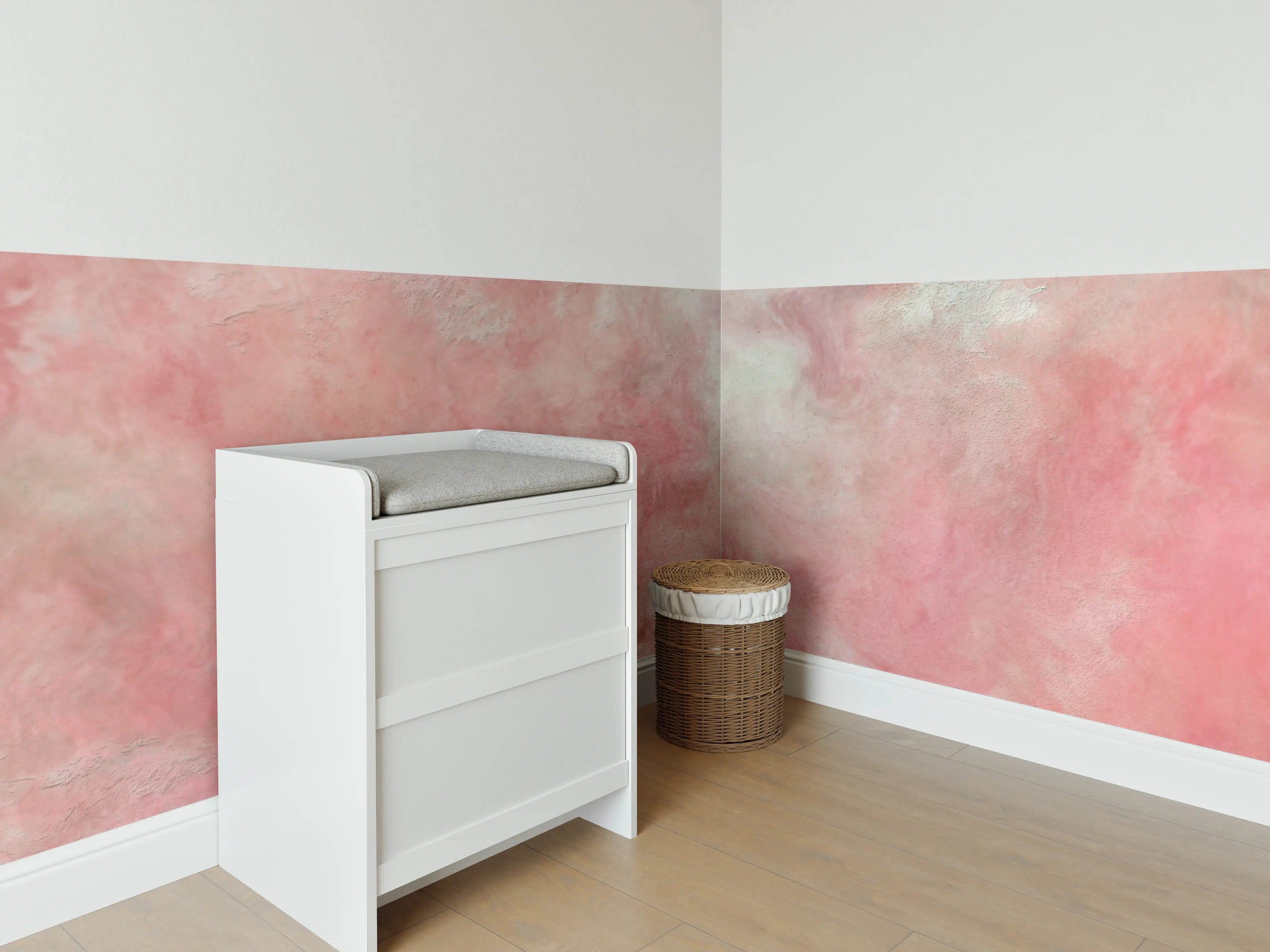 Babyzimmer Wandgestaltung - Rosa Marble Textur 