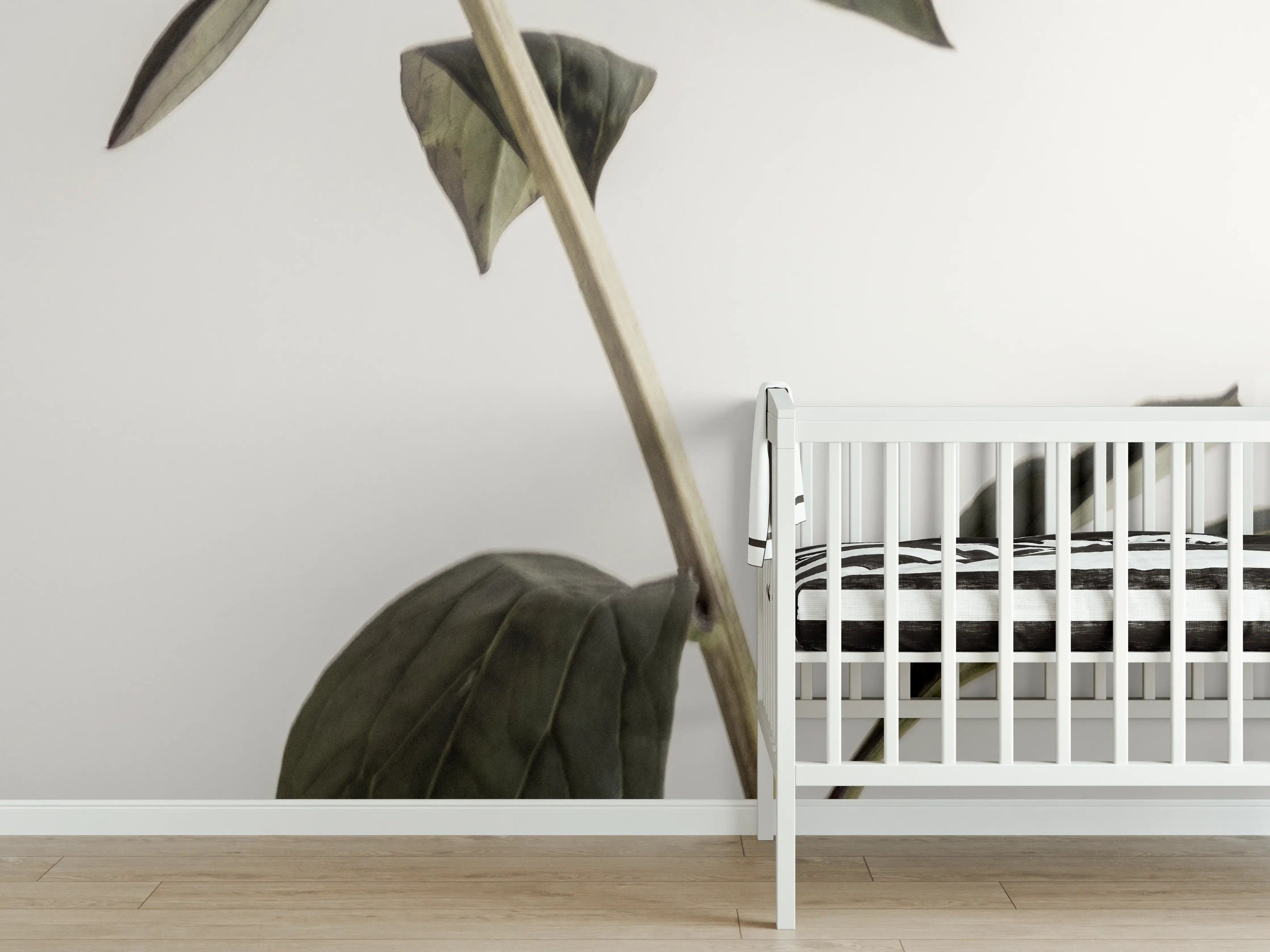 Babyzimmer Wandgestaltung - Rosa Pfingstrose - Nahaufnahme 
