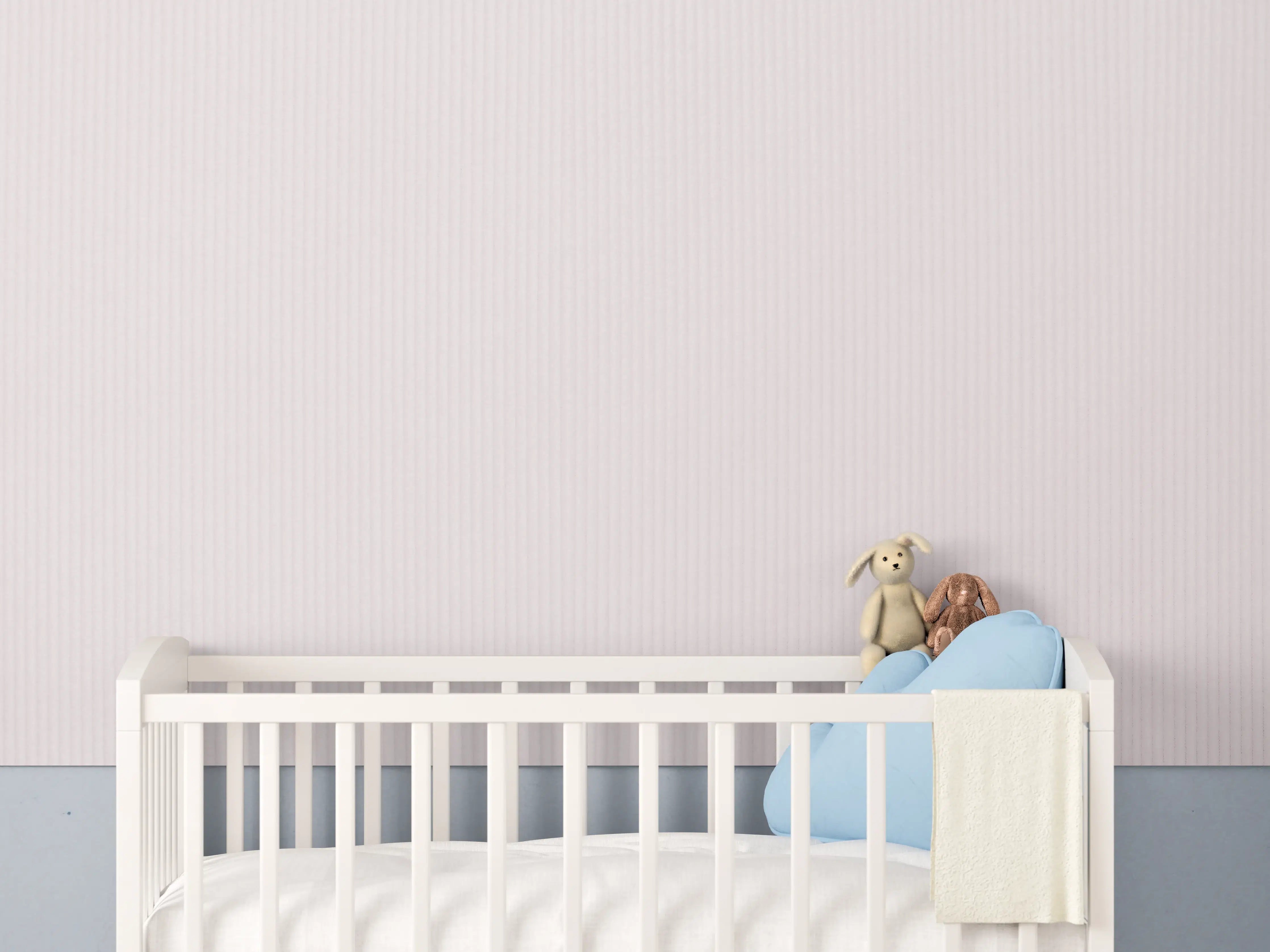 Babyzimmer Wandgestaltung - Rosa Stoff 