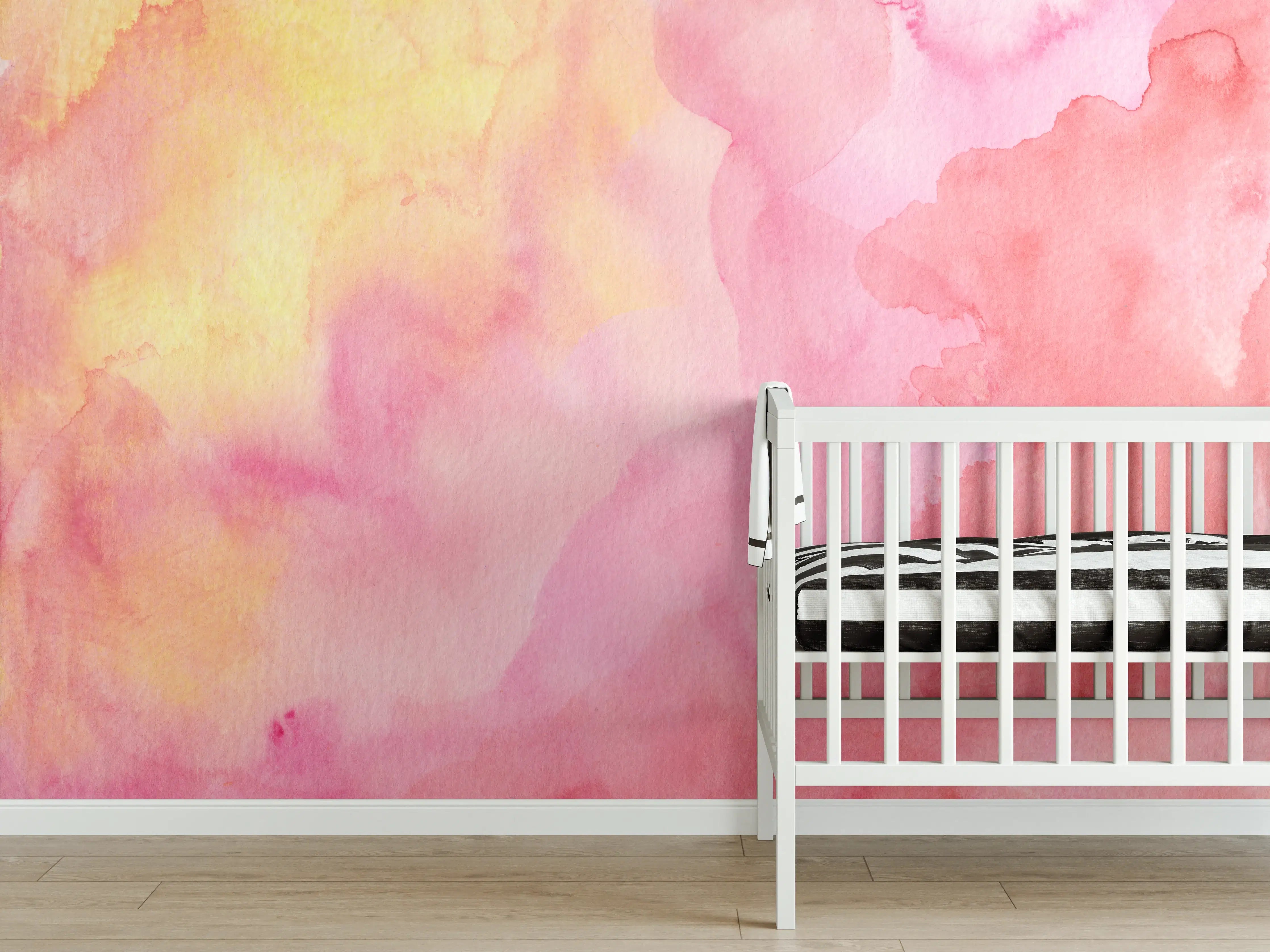 Babyzimmer Wandgestaltung - Rosa Verwaschenes Farben-Design
