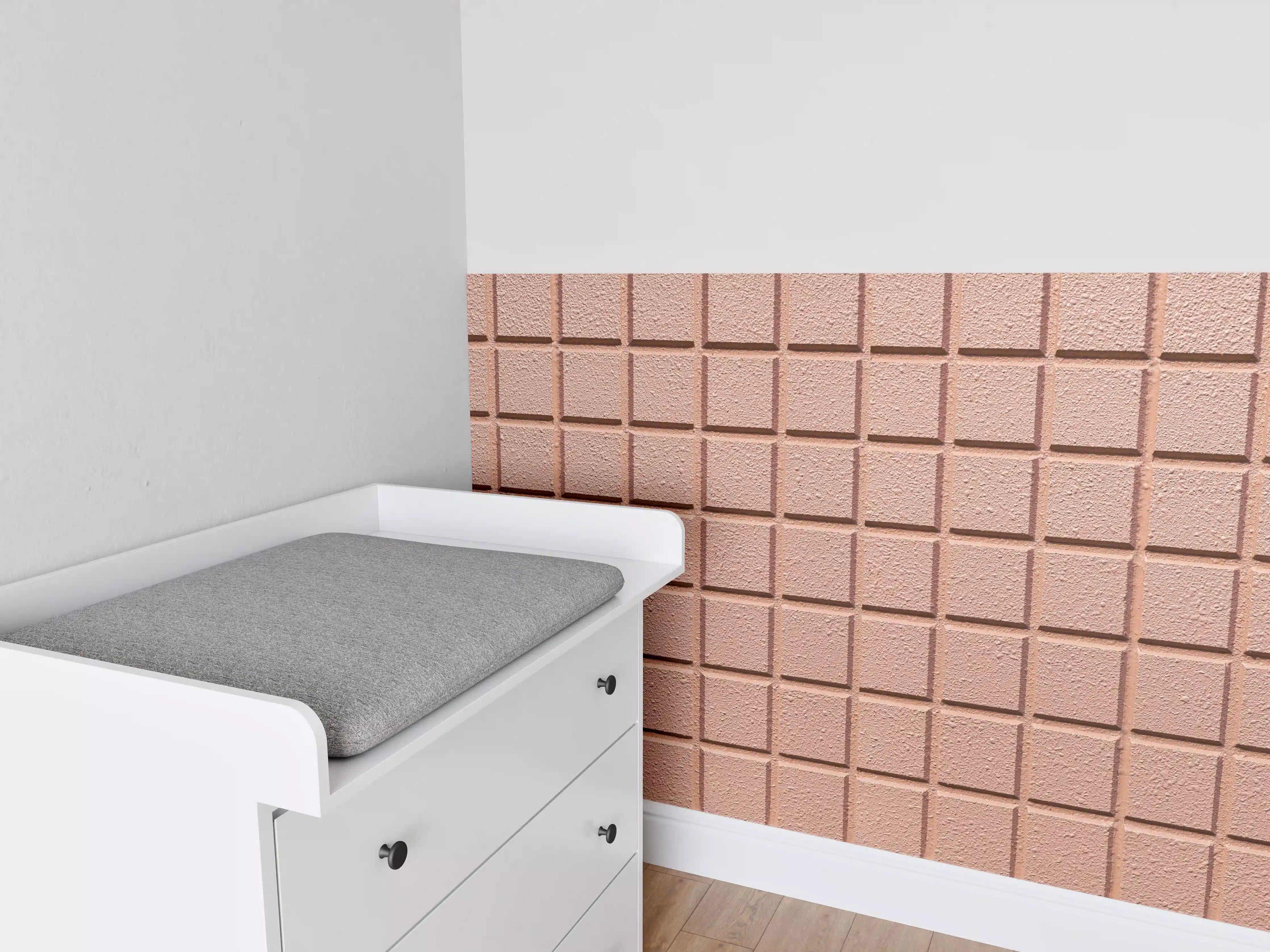 Babyzimmer Wandgestaltung - Rosafarbige Steintextur