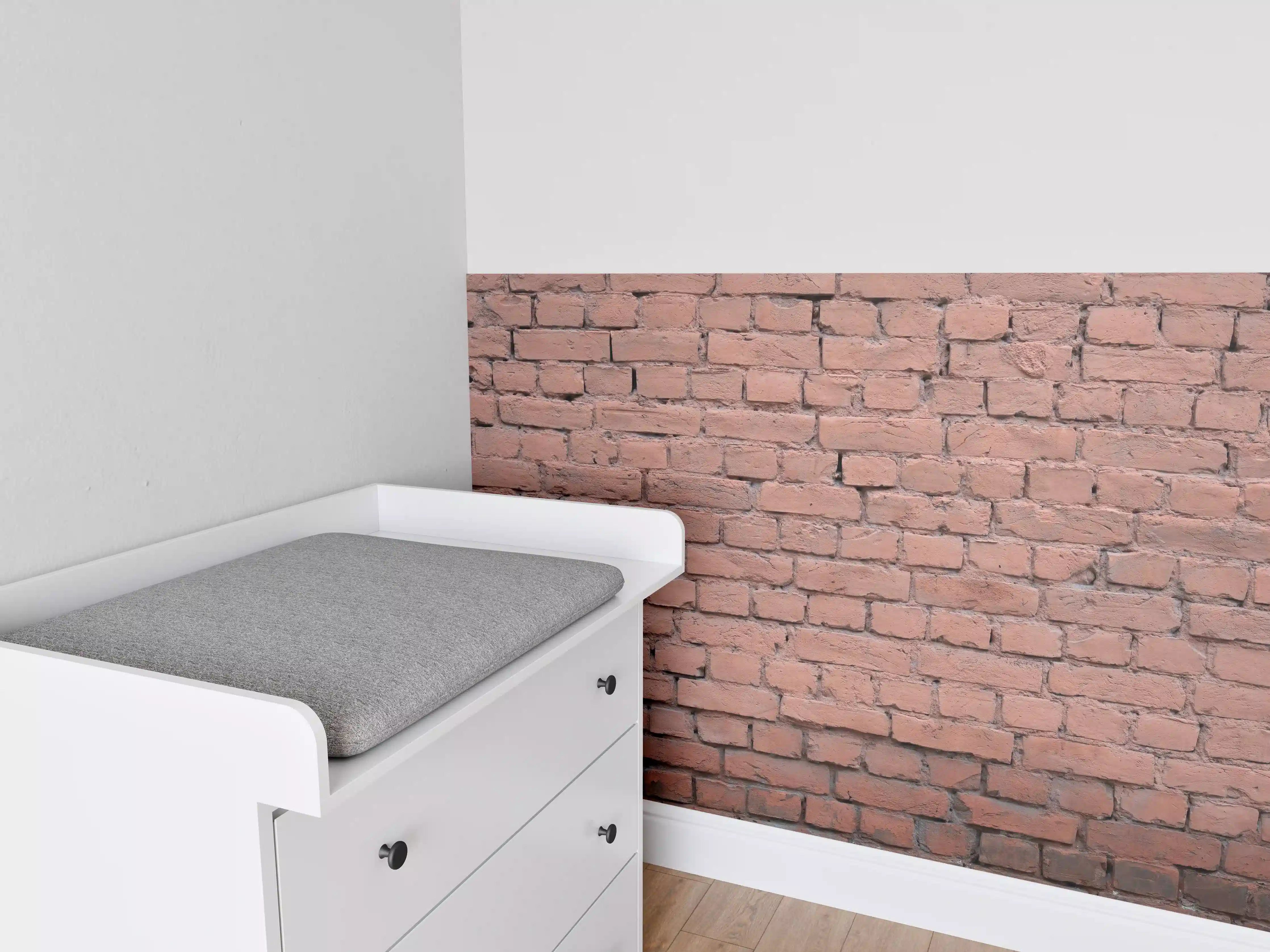 Babyzimmer Wandgestaltung - Rosafarbige Ziegelwandoberfläche