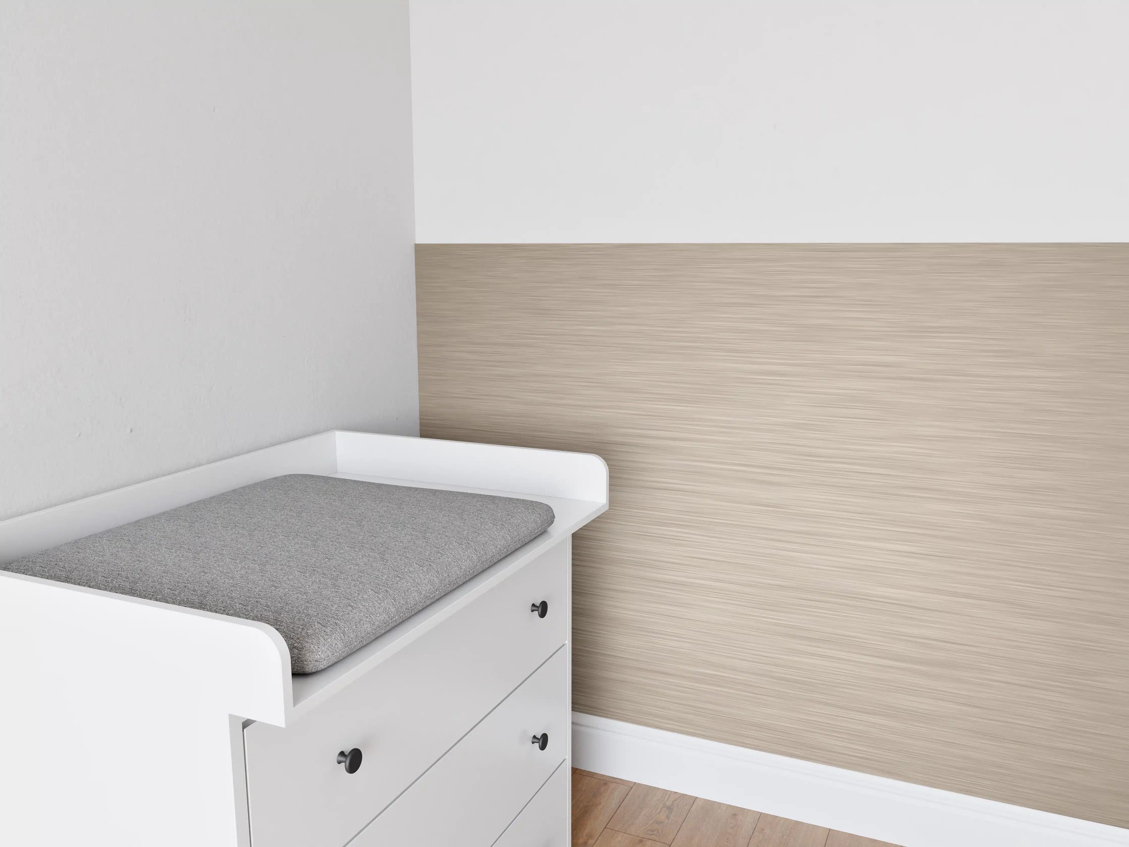 Babyzimmer Wandgestaltung - Rose - ALU Prime - Metall Gebürstet