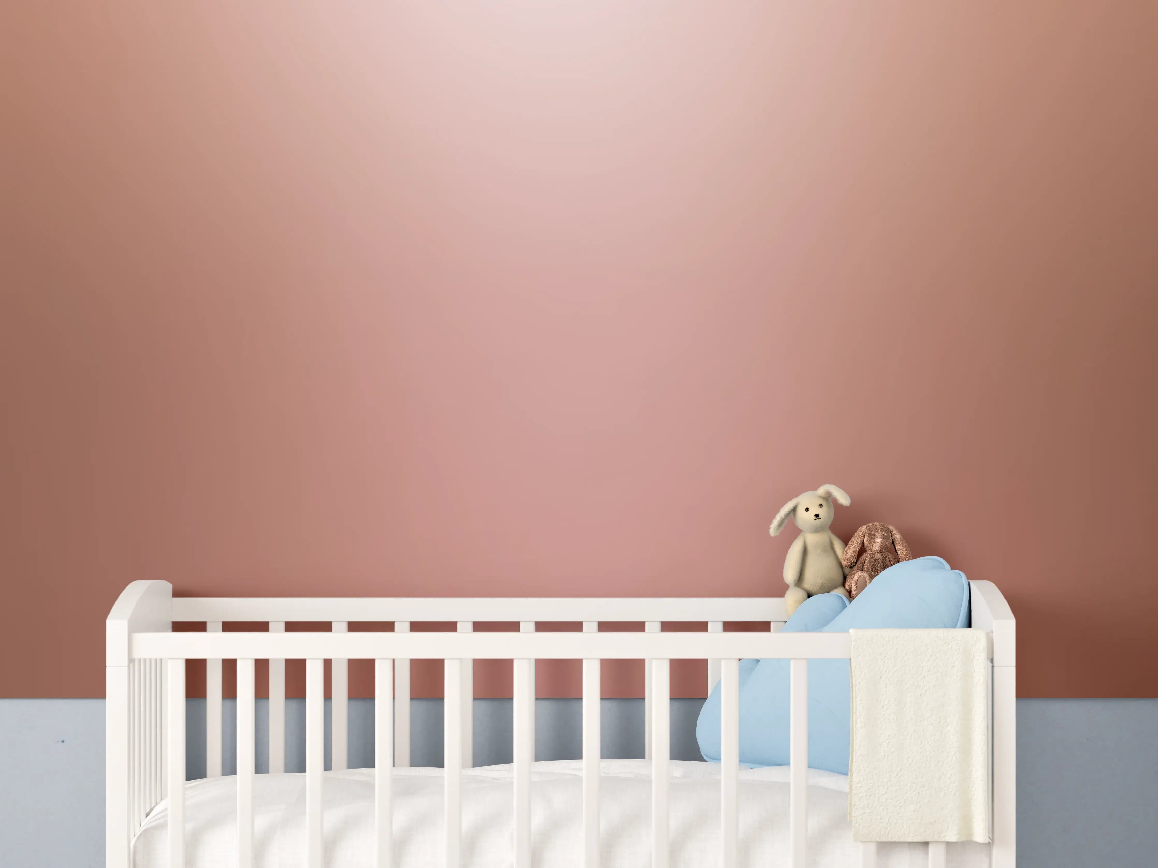 Babyzimmer Wandgestaltung - Rosegold Farbverlauf Hintergrund