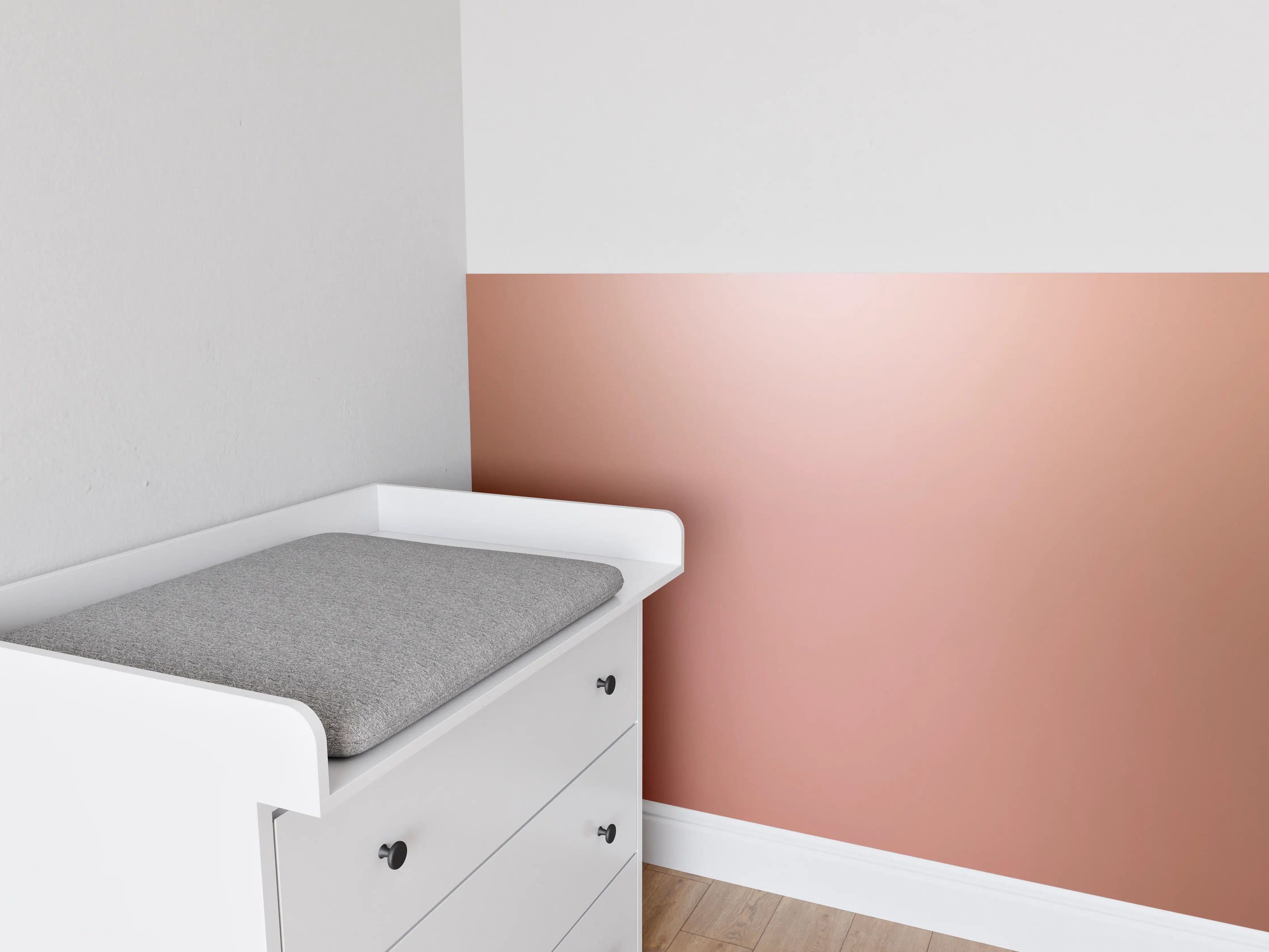 Babyzimmer Wandgestaltung - Rosegold Farbverlauf Hintergrund