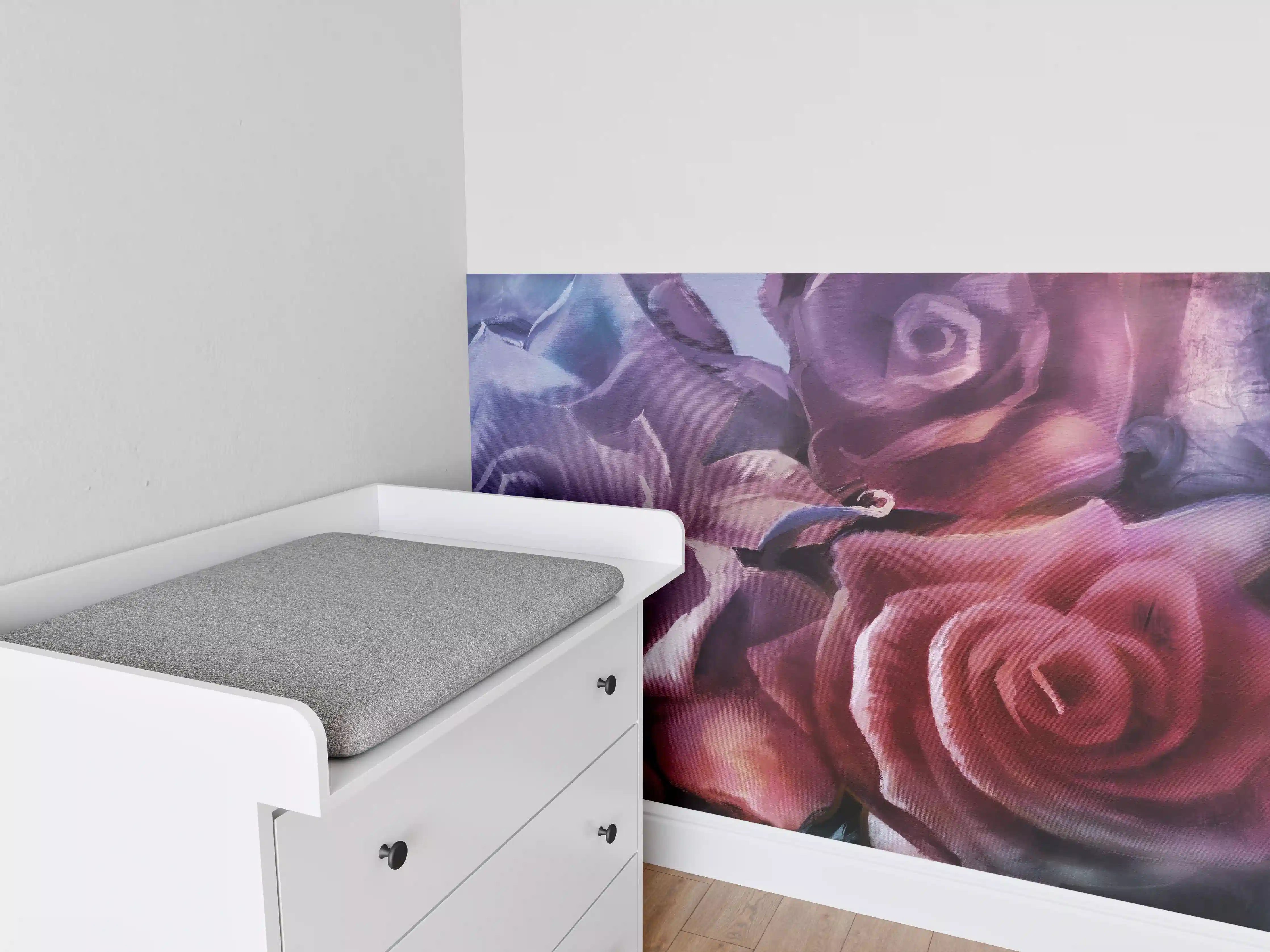Babyzimmer Wandgestaltung - Rosenmalerei