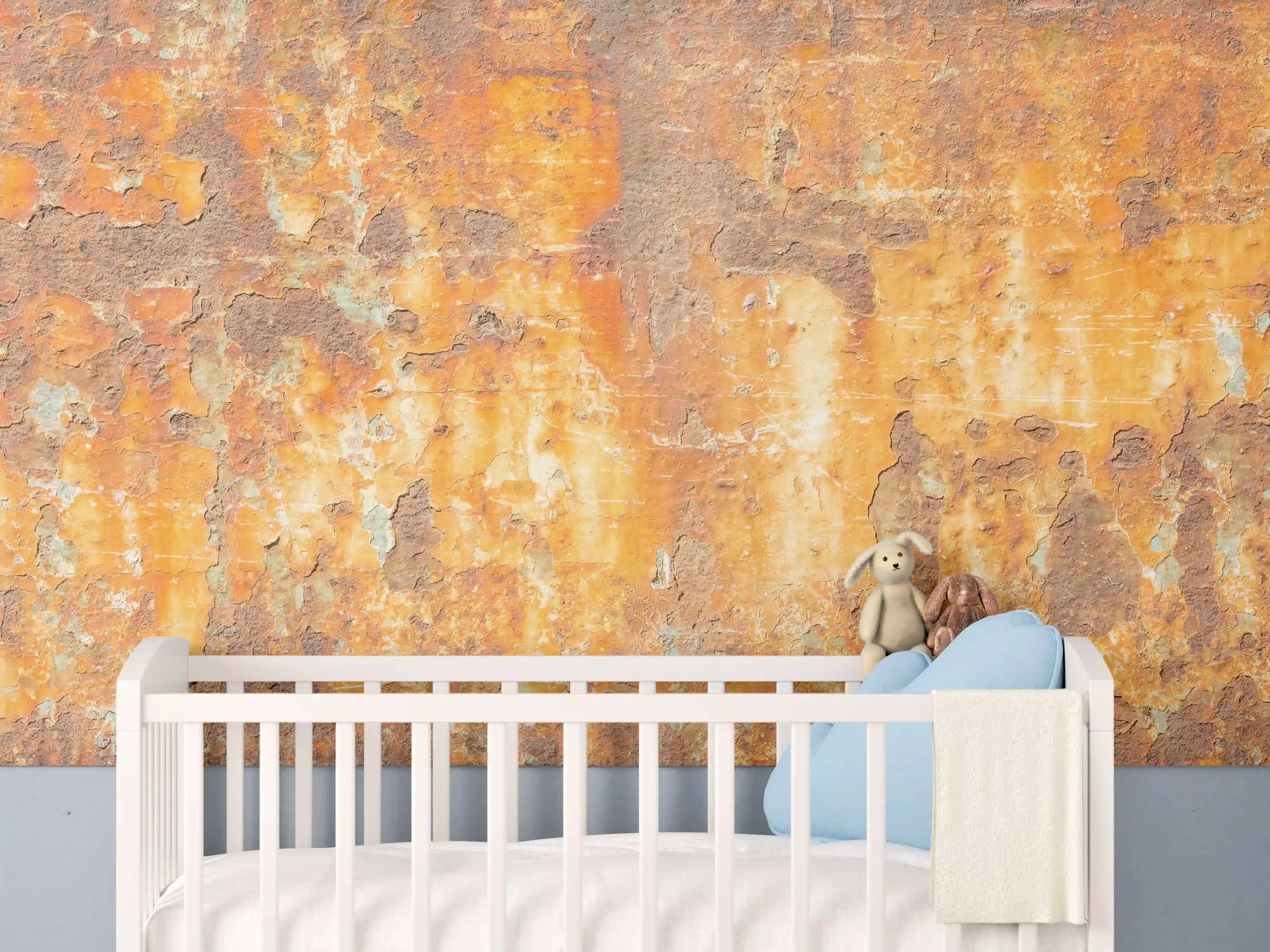 Babyzimmer Wandgestaltung - Rostige Betonwand