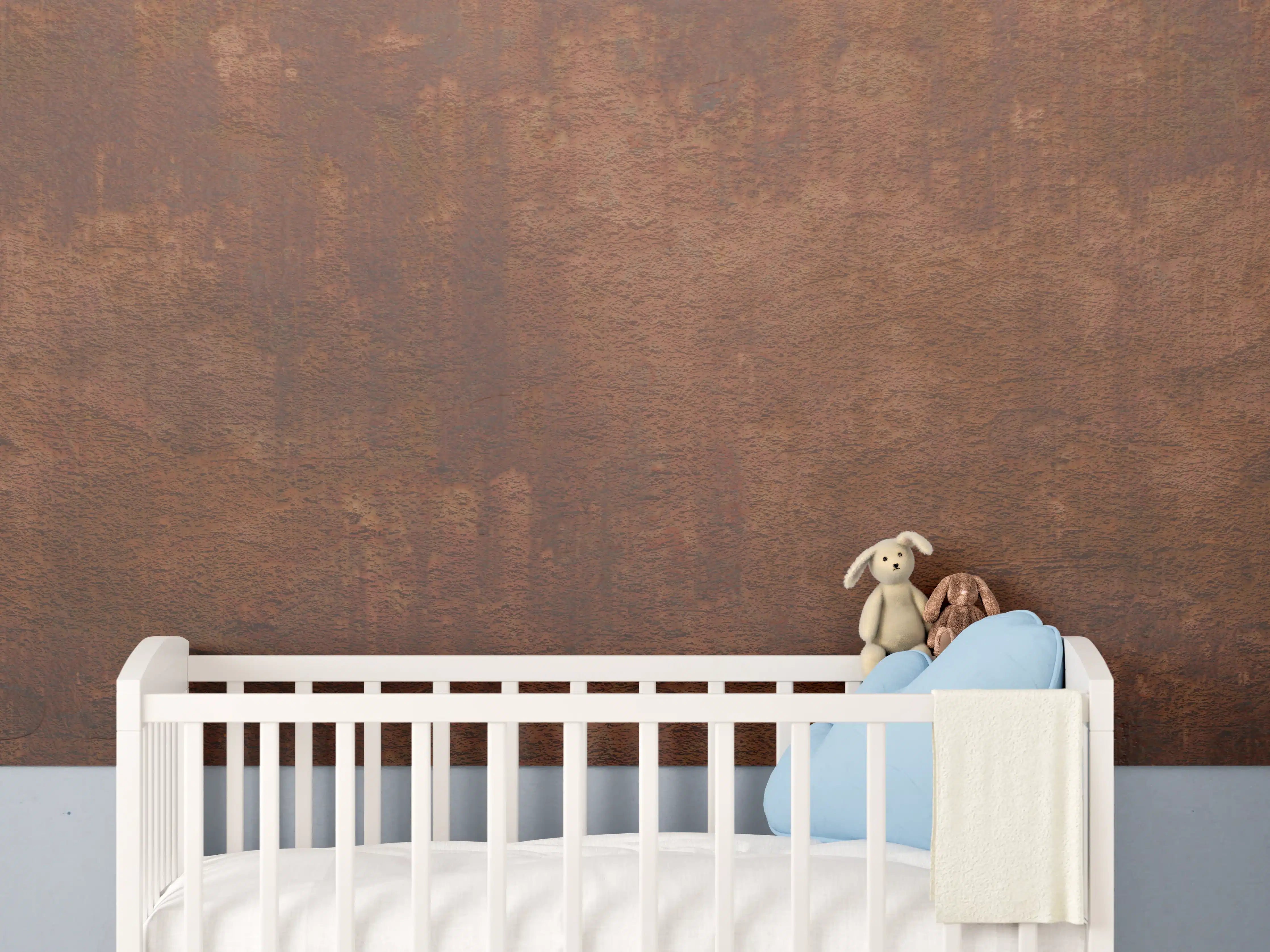 Babyzimmer Wandgestaltung - Rostige Metalloberfläche mit Textur