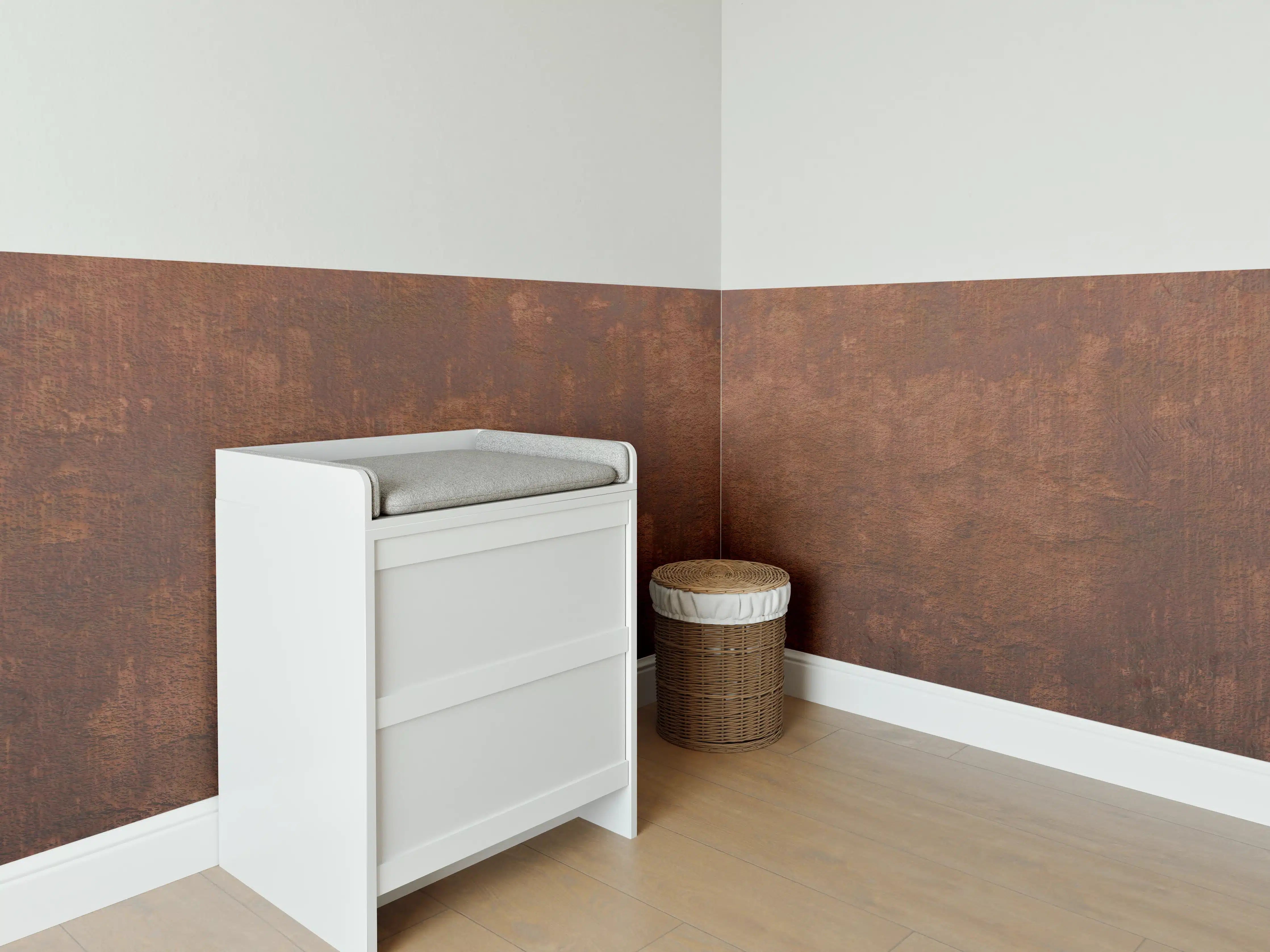 Babyzimmer Wandgestaltung - Rostige Metalloberfläche mit Textur