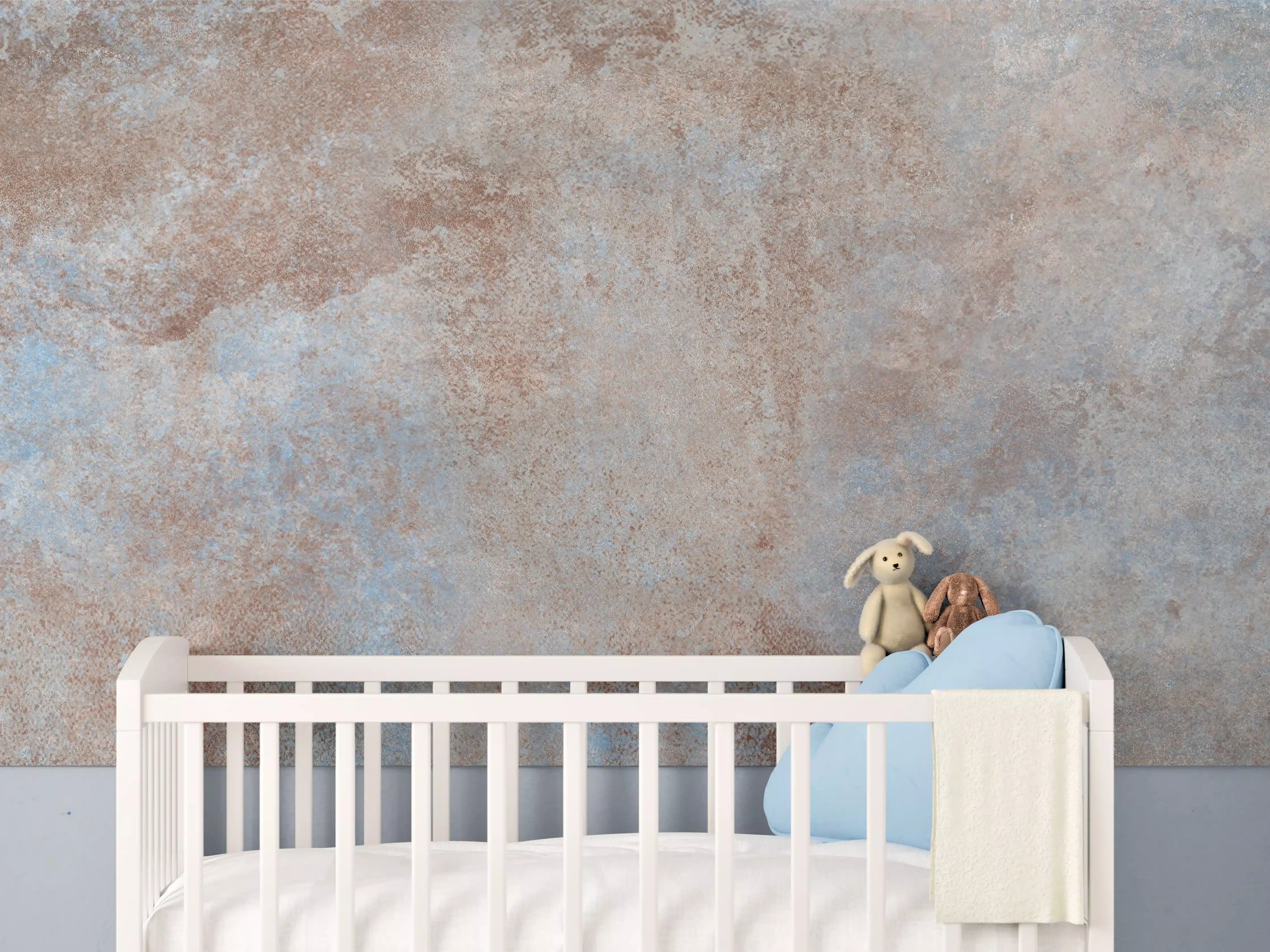 Babyzimmer Wandgestaltung - Rostige Metallplatte