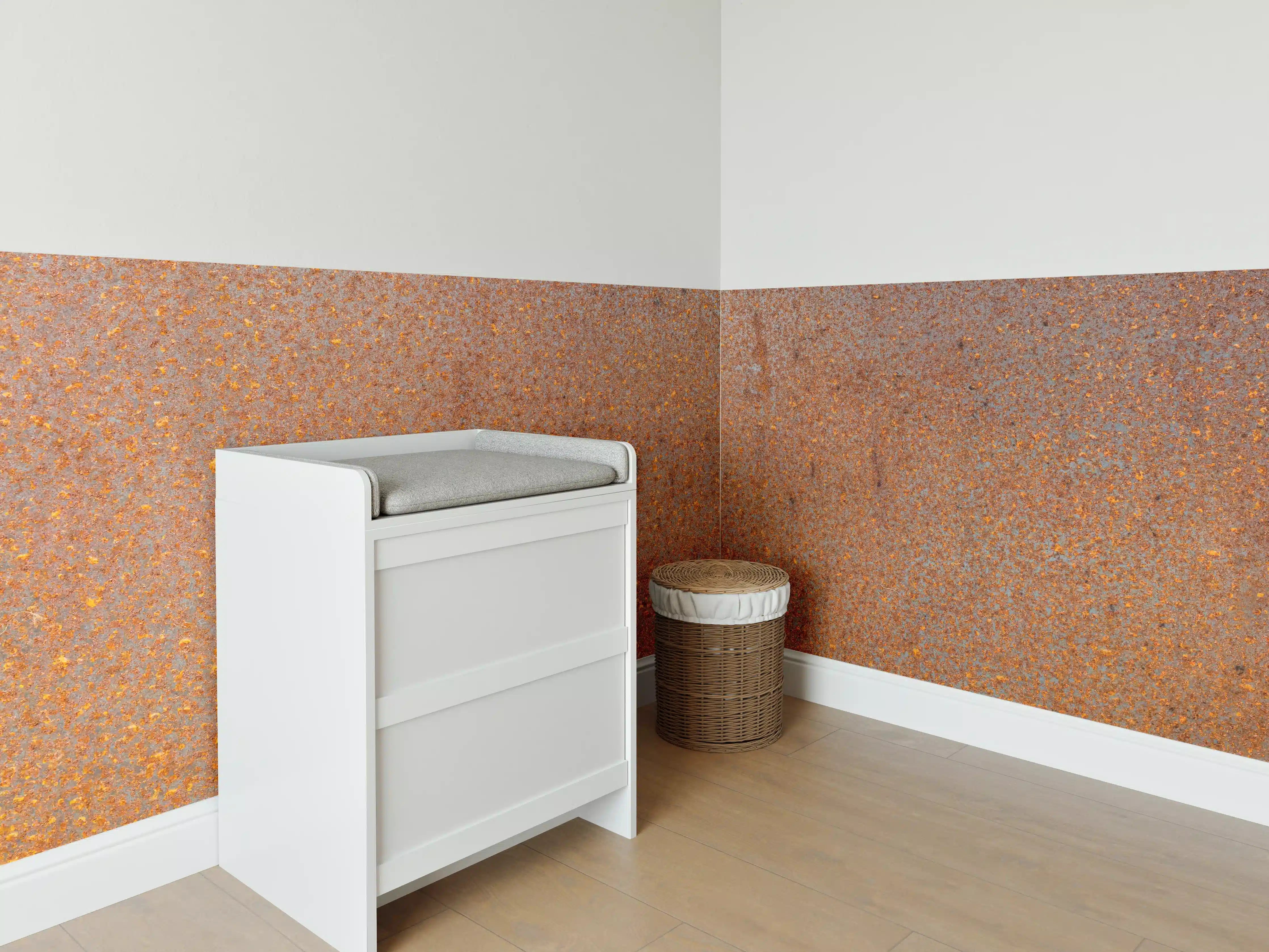 Babyzimmer Wandgestaltung - Rostige Stahl Textur