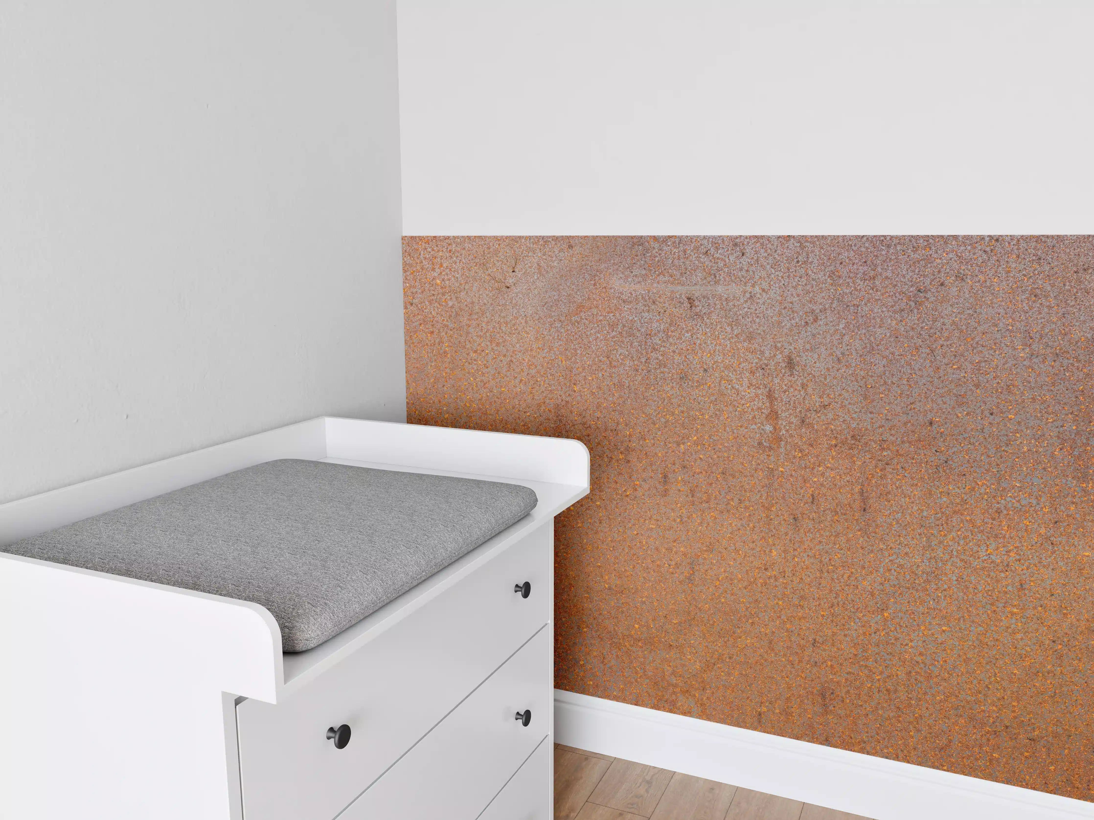 Babyzimmer Wandgestaltung - Rostige Stahl Textur