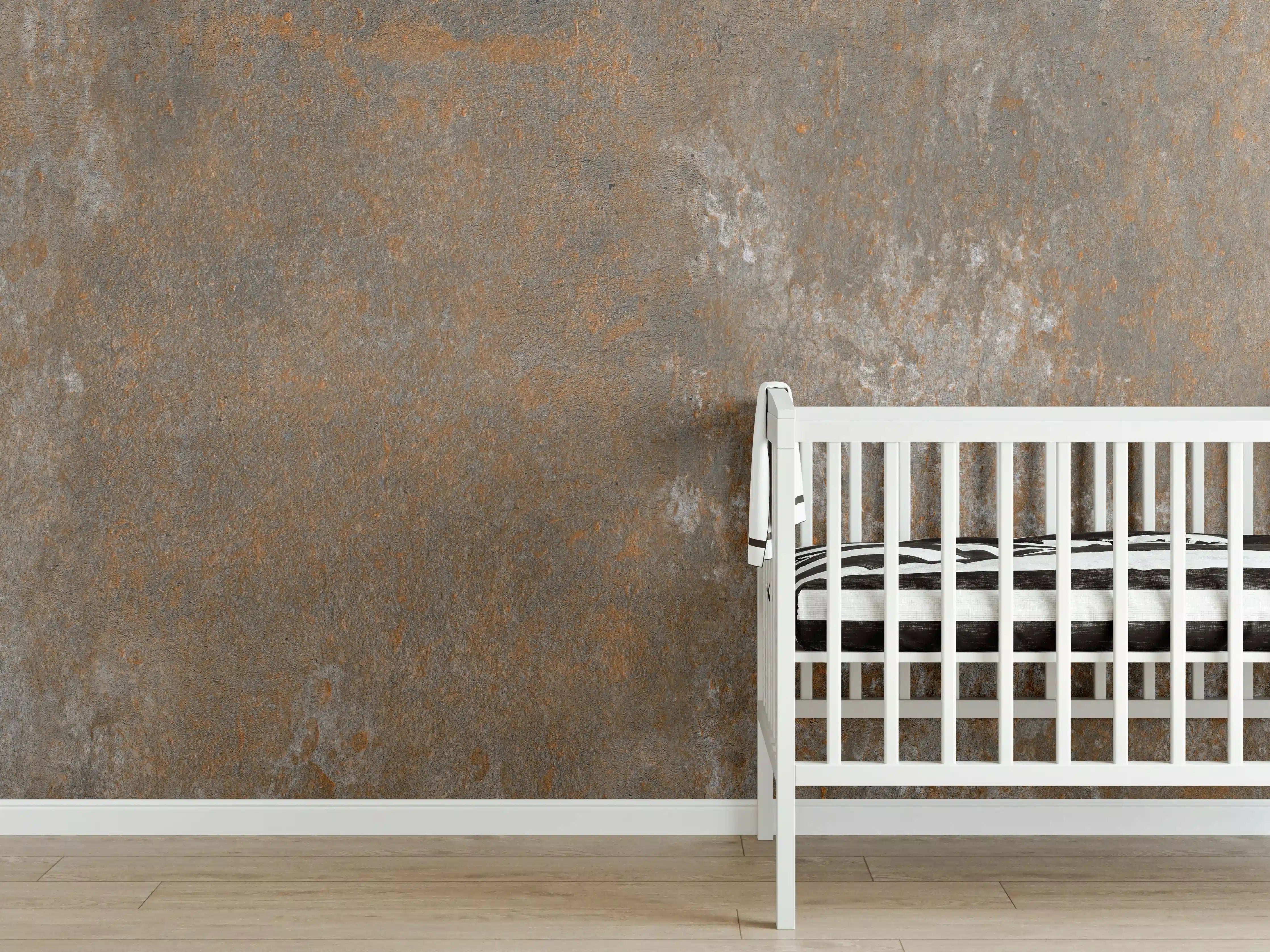 Babyzimmer Wandgestaltung - Rostiger Naturstein
