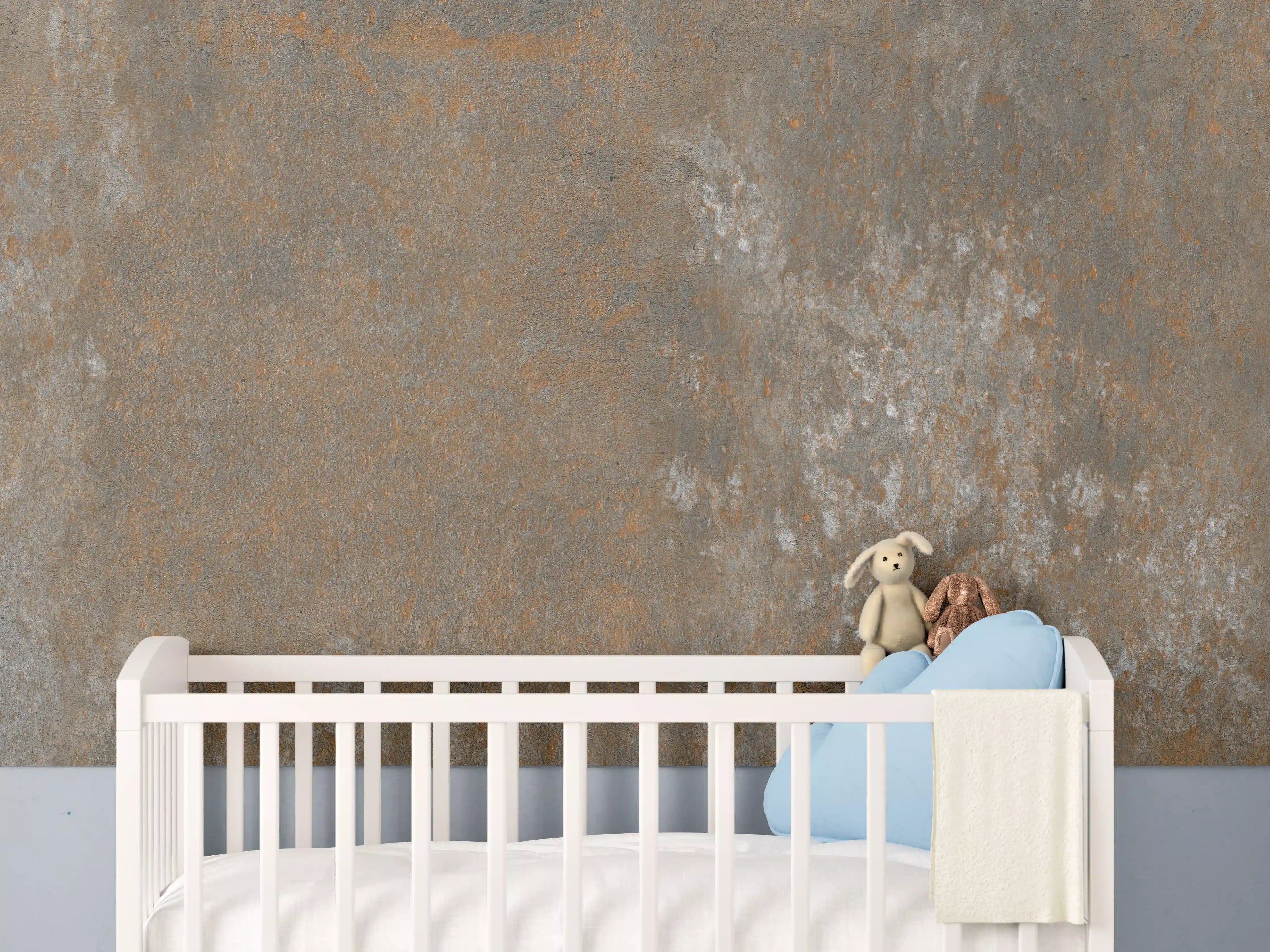 Babyzimmer Wandgestaltung - Rostiger Naturstein