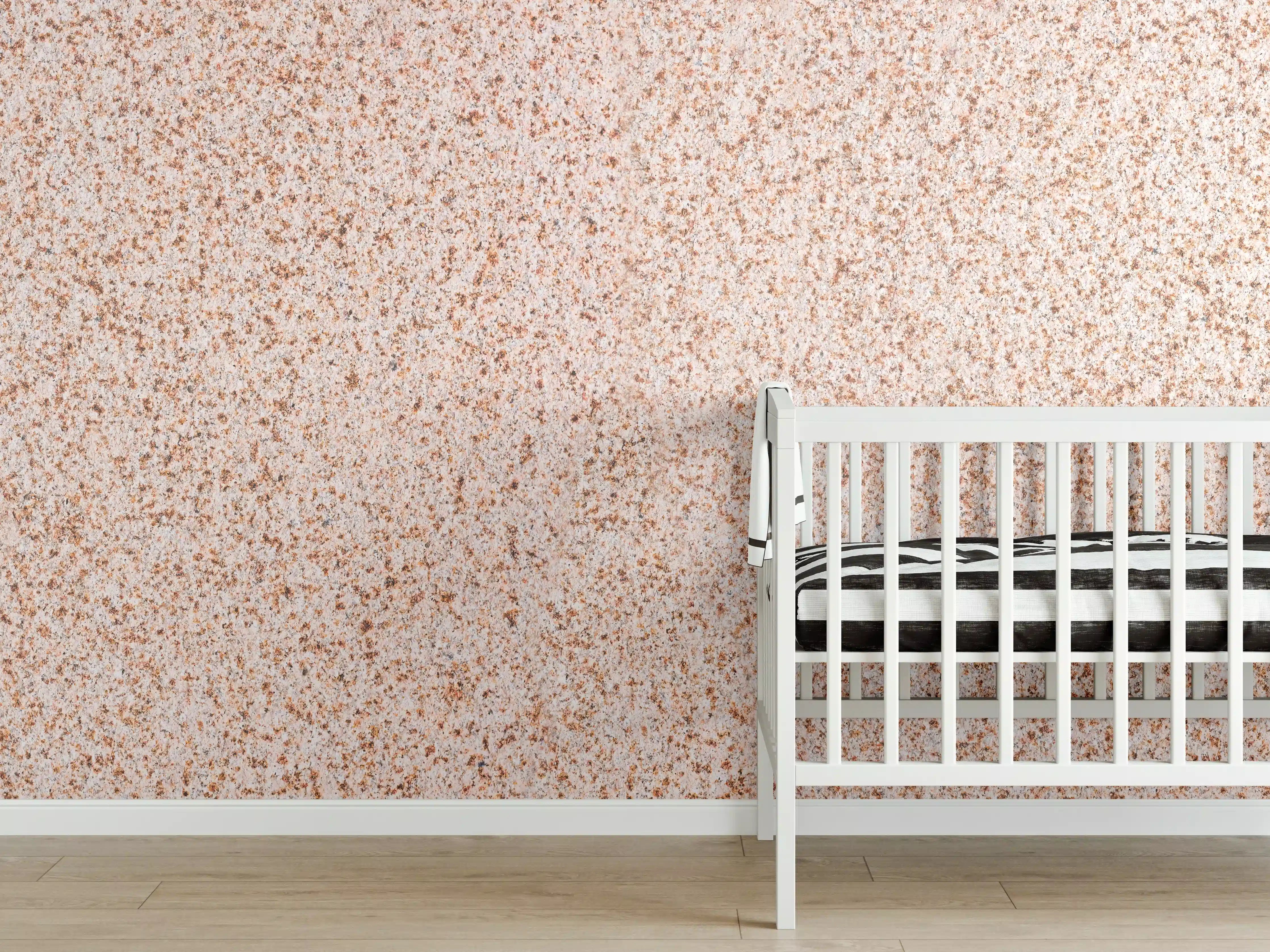 Babyzimmer Wandgestaltung - Rot-Weißer Granitstein