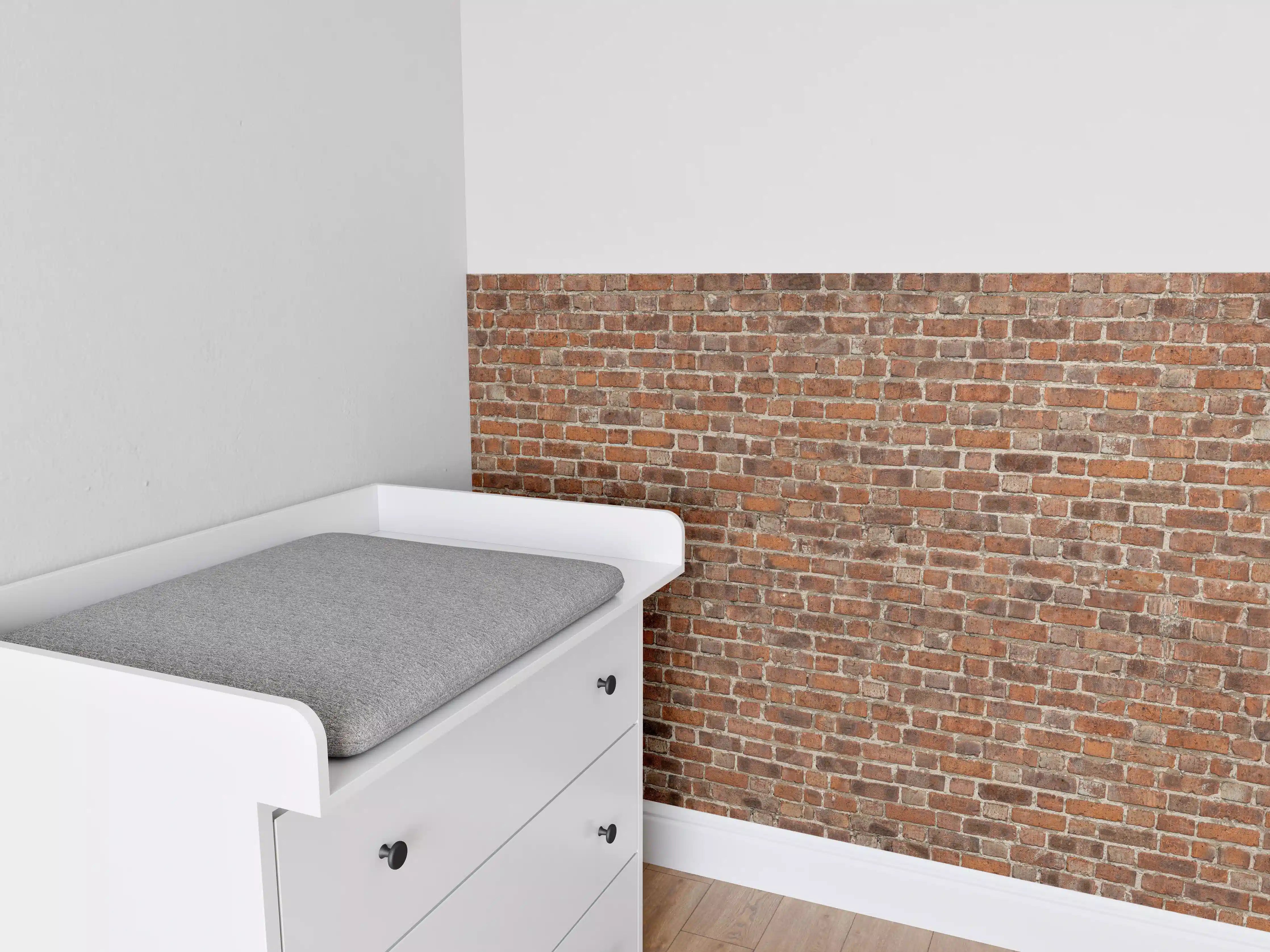 Babyzimmer Wandgestaltung - Rote Vintage Ziegel Mauerwerk