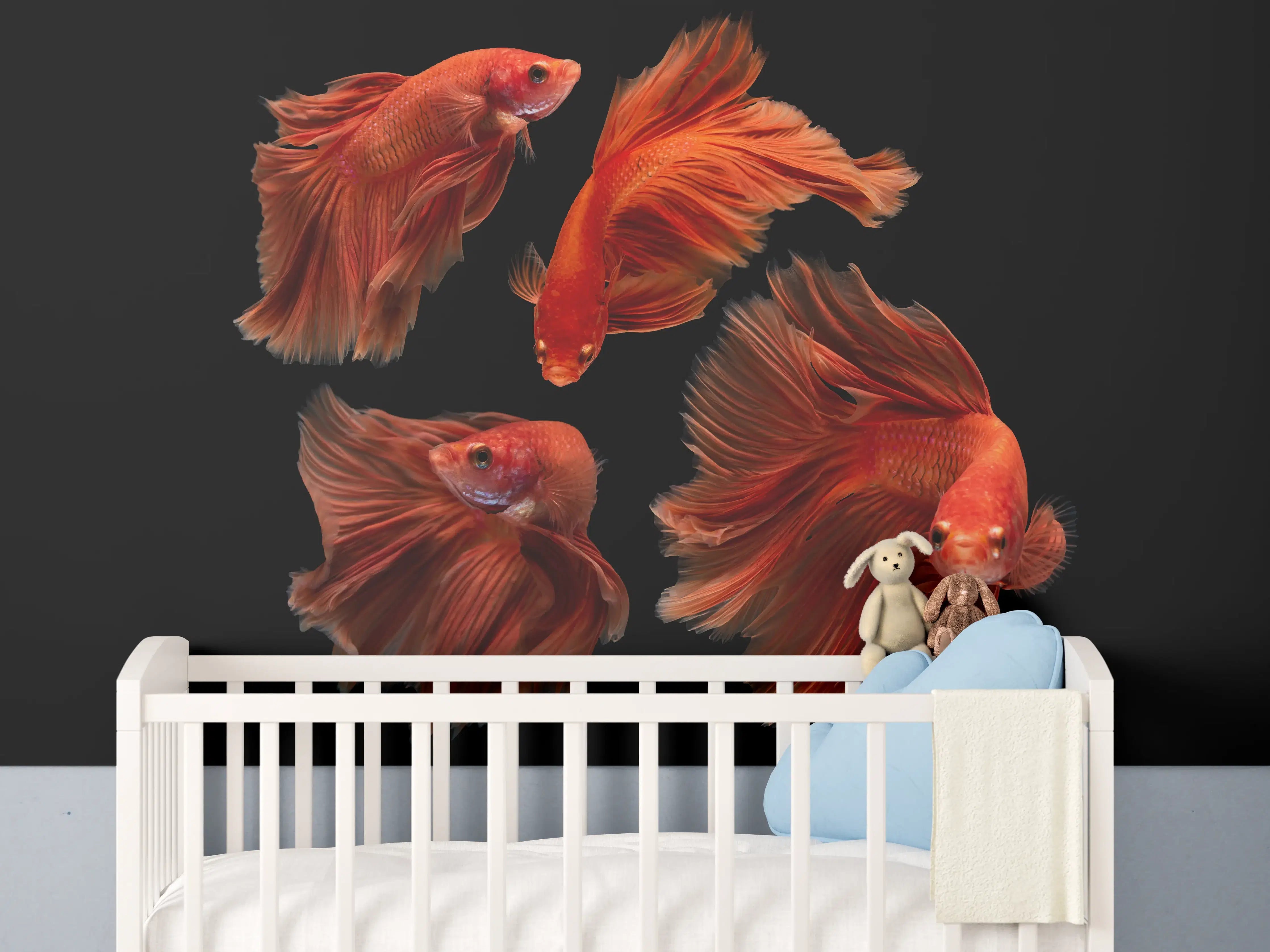 Babyzimmer Wandgestaltung - Roter Betta Fisch