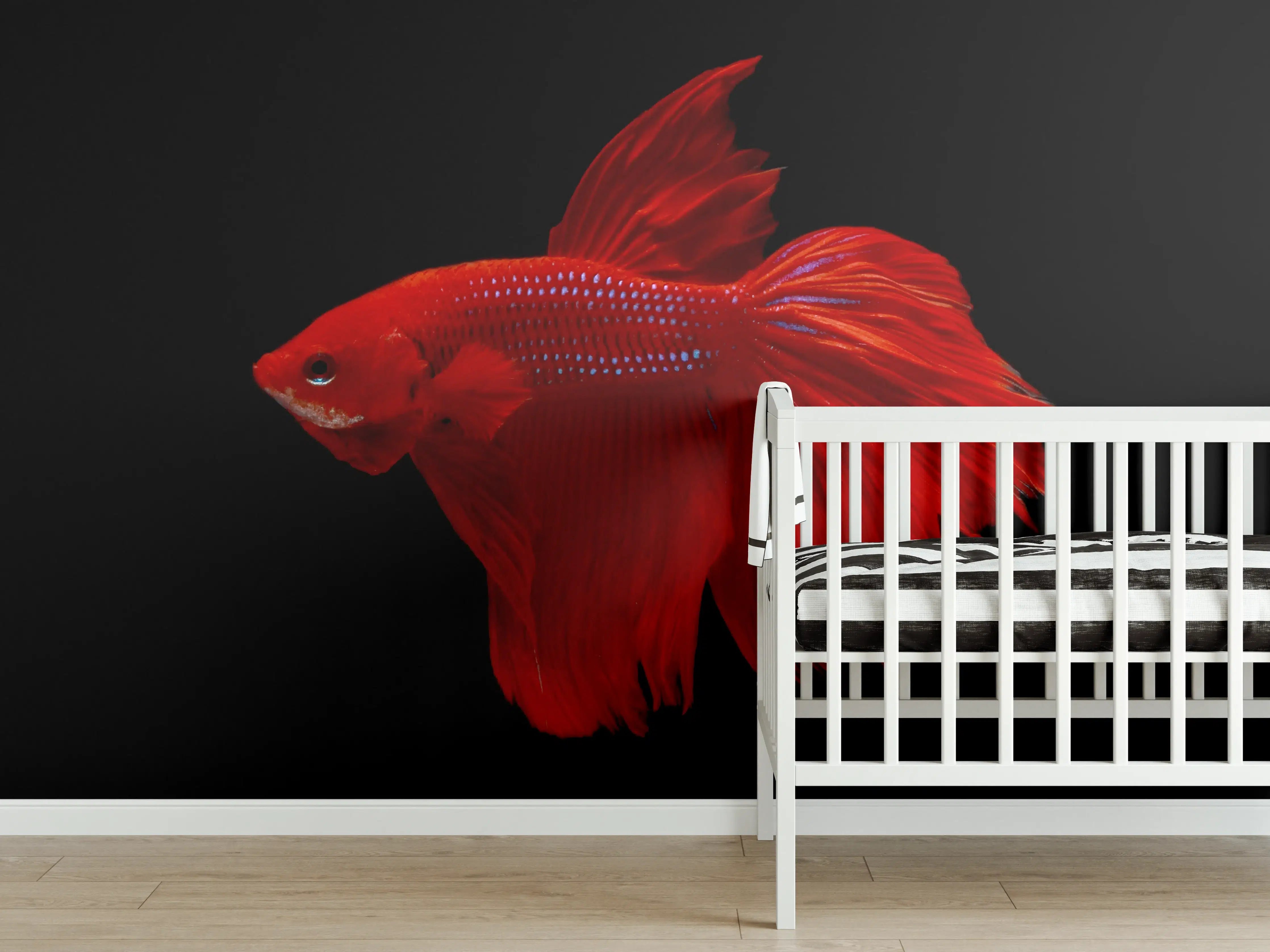 Babyzimmer Wandgestaltung - Roter Betta-Kampffisch
