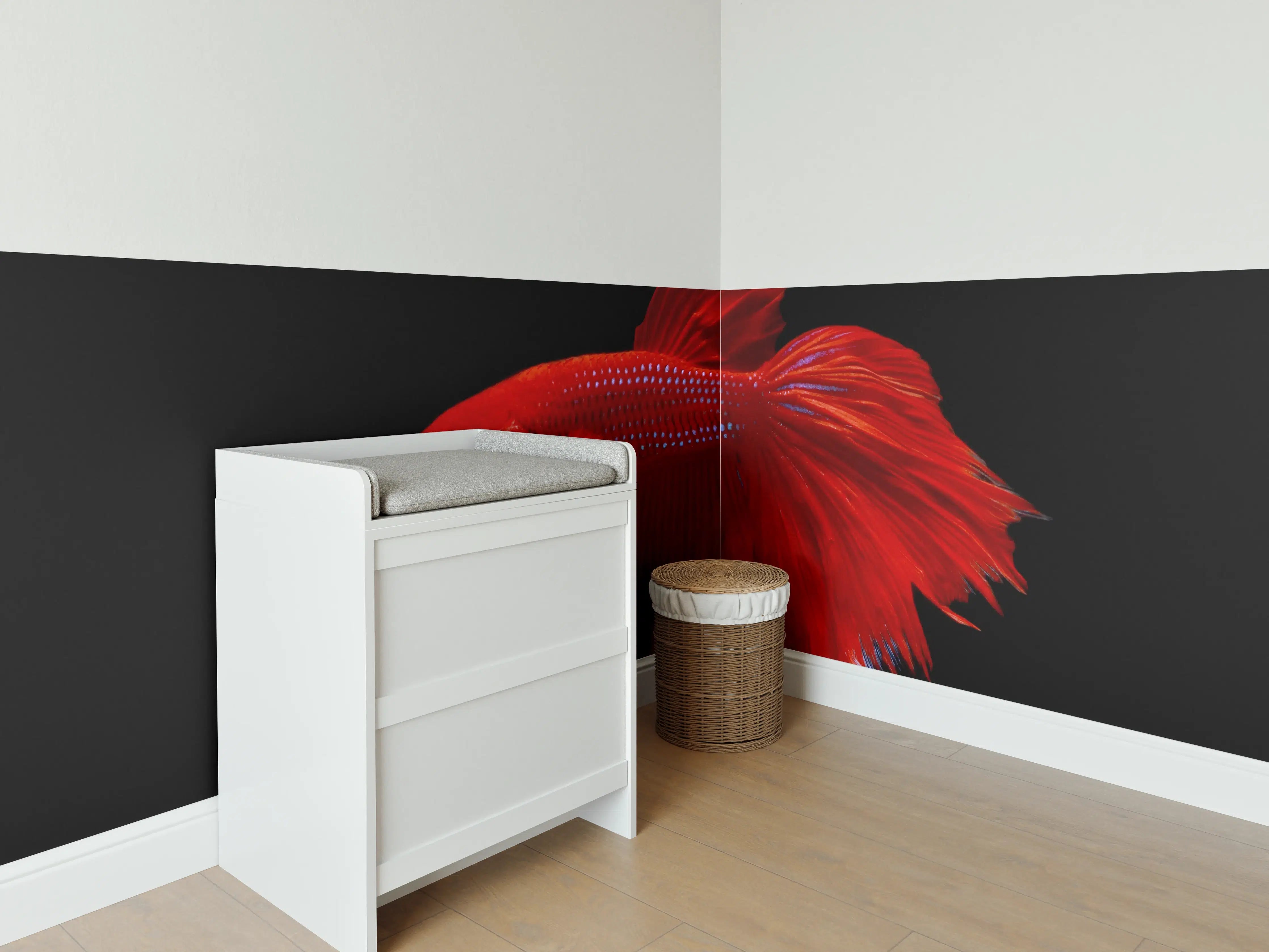 Babyzimmer Wandgestaltung - Roter Betta-Kampffisch