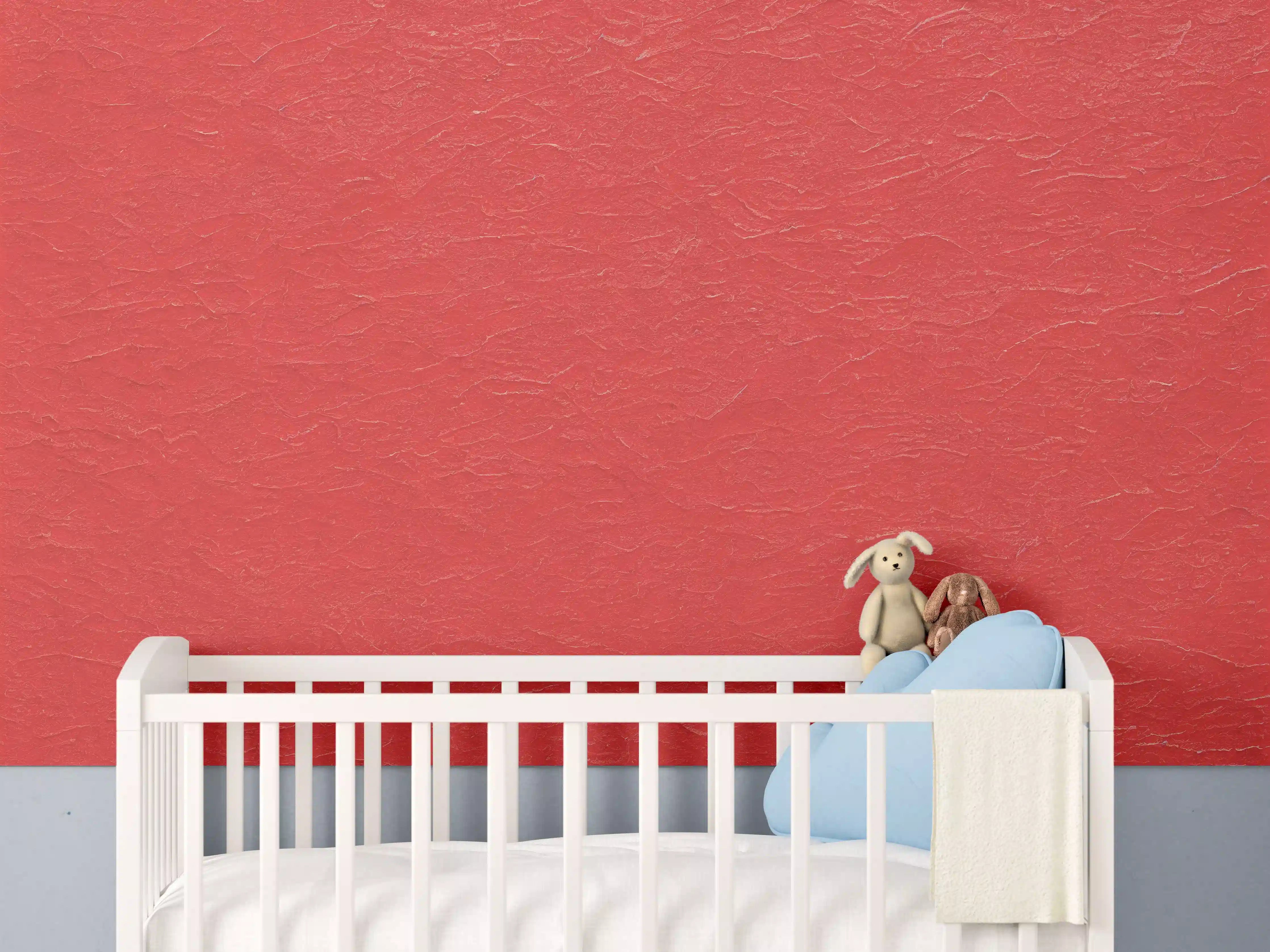 Babyzimmer Wandgestaltung - Rotes Wandmuster
