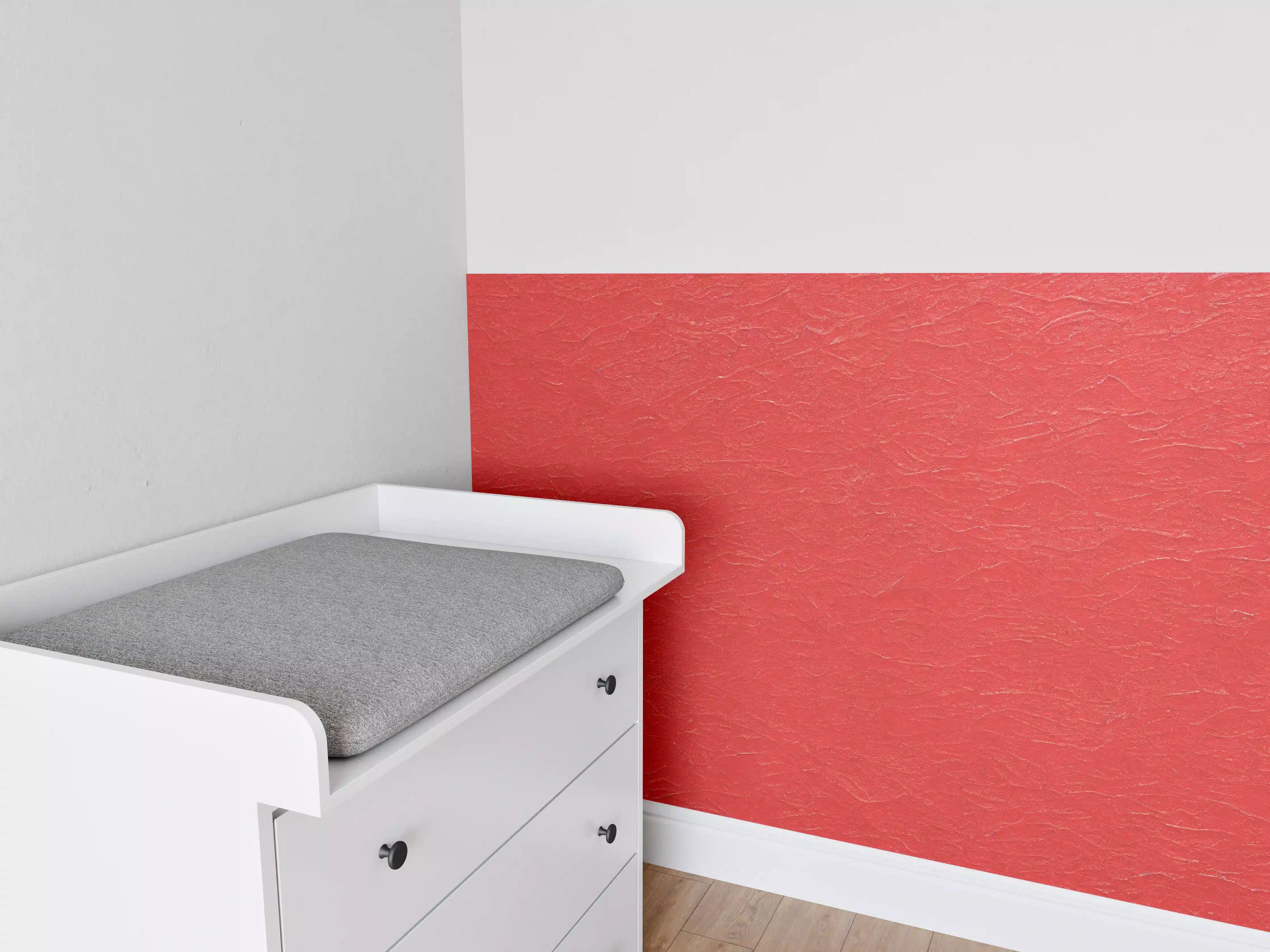 Babyzimmer Wandgestaltung - Rotes Wandmuster