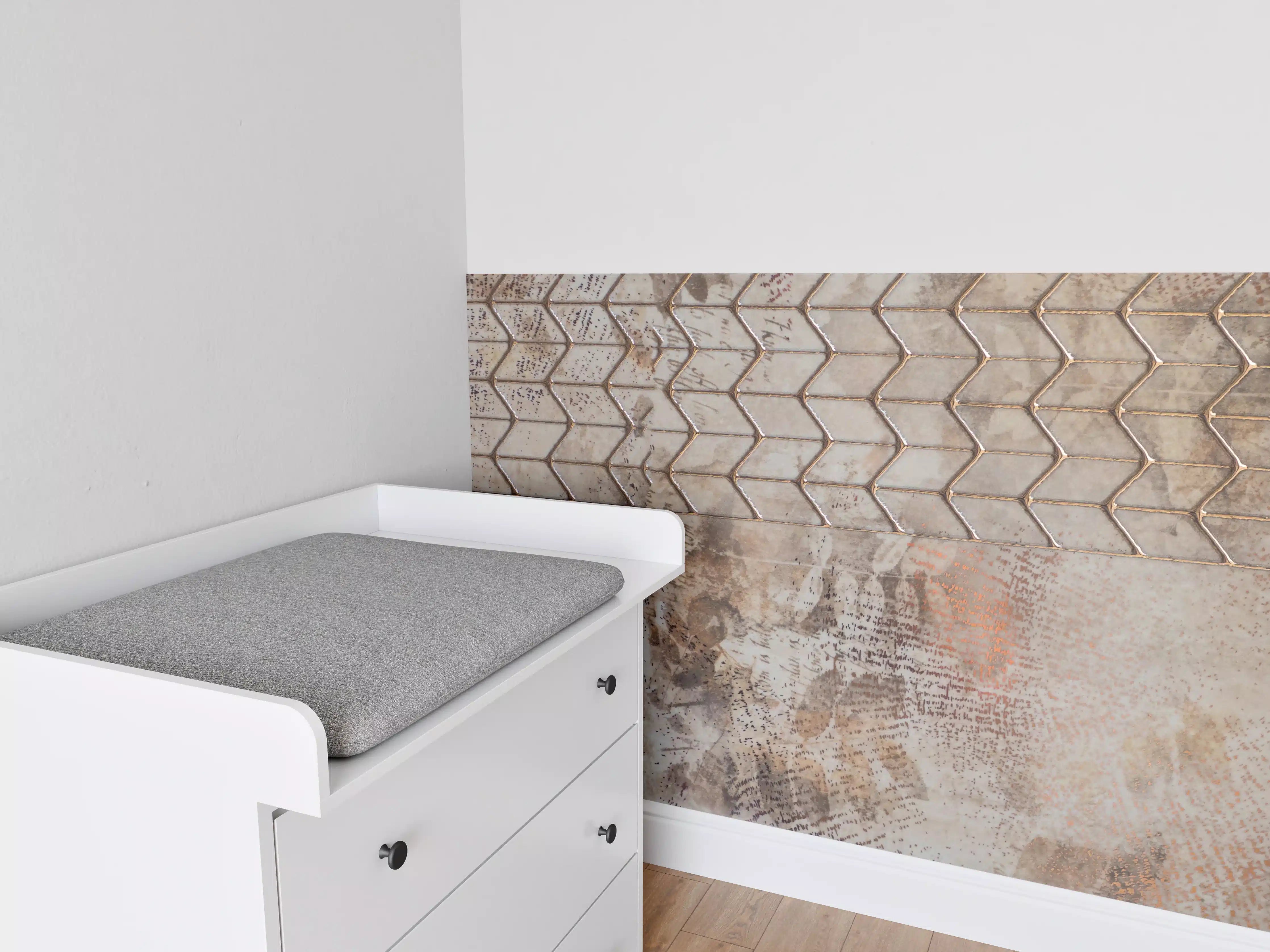 Babyzimmer Wandgestaltung - Rustikale Metall- und Steintextur