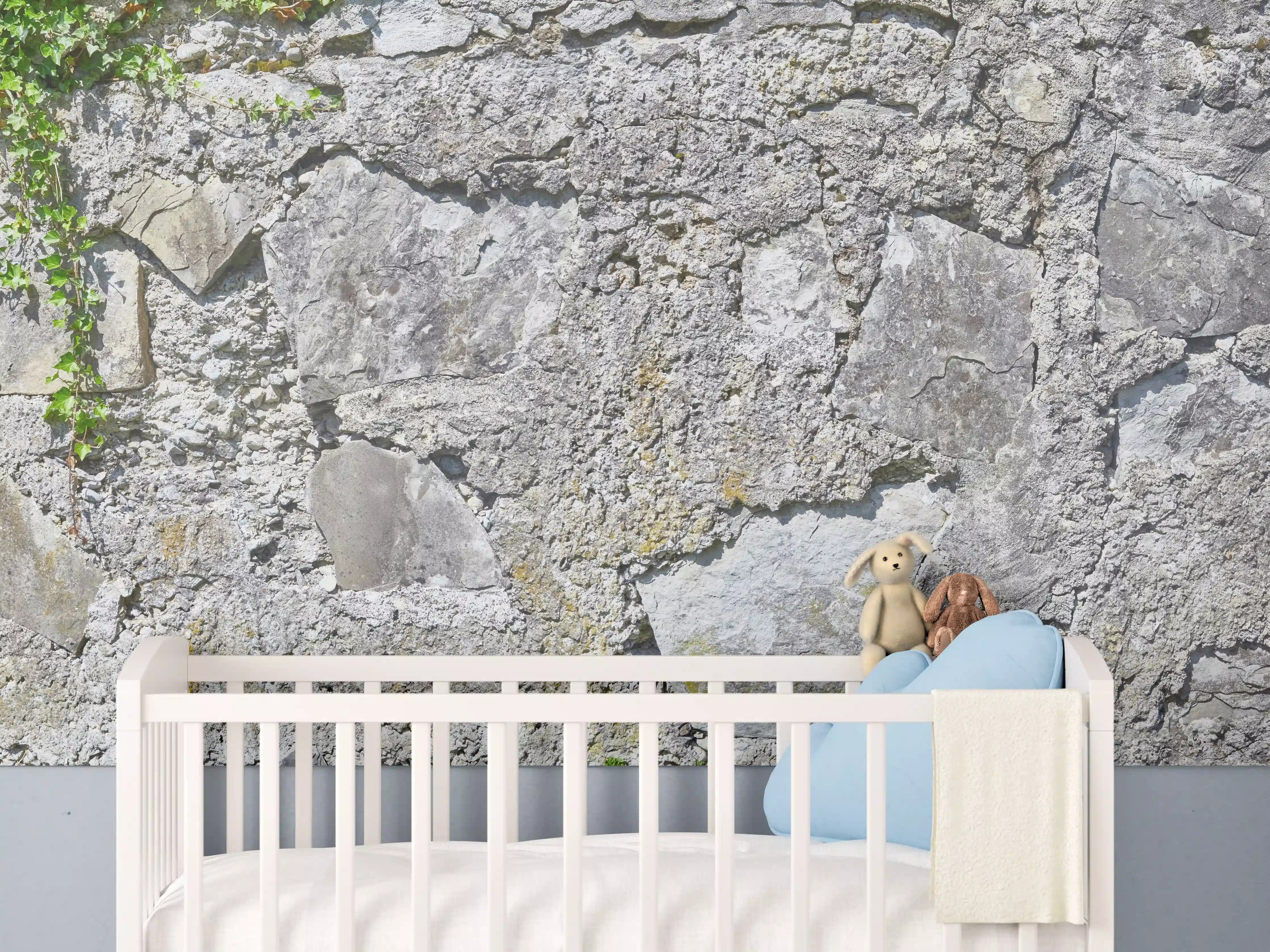 Babyzimmer Wandgestaltung - Rustikale Schiefermauer