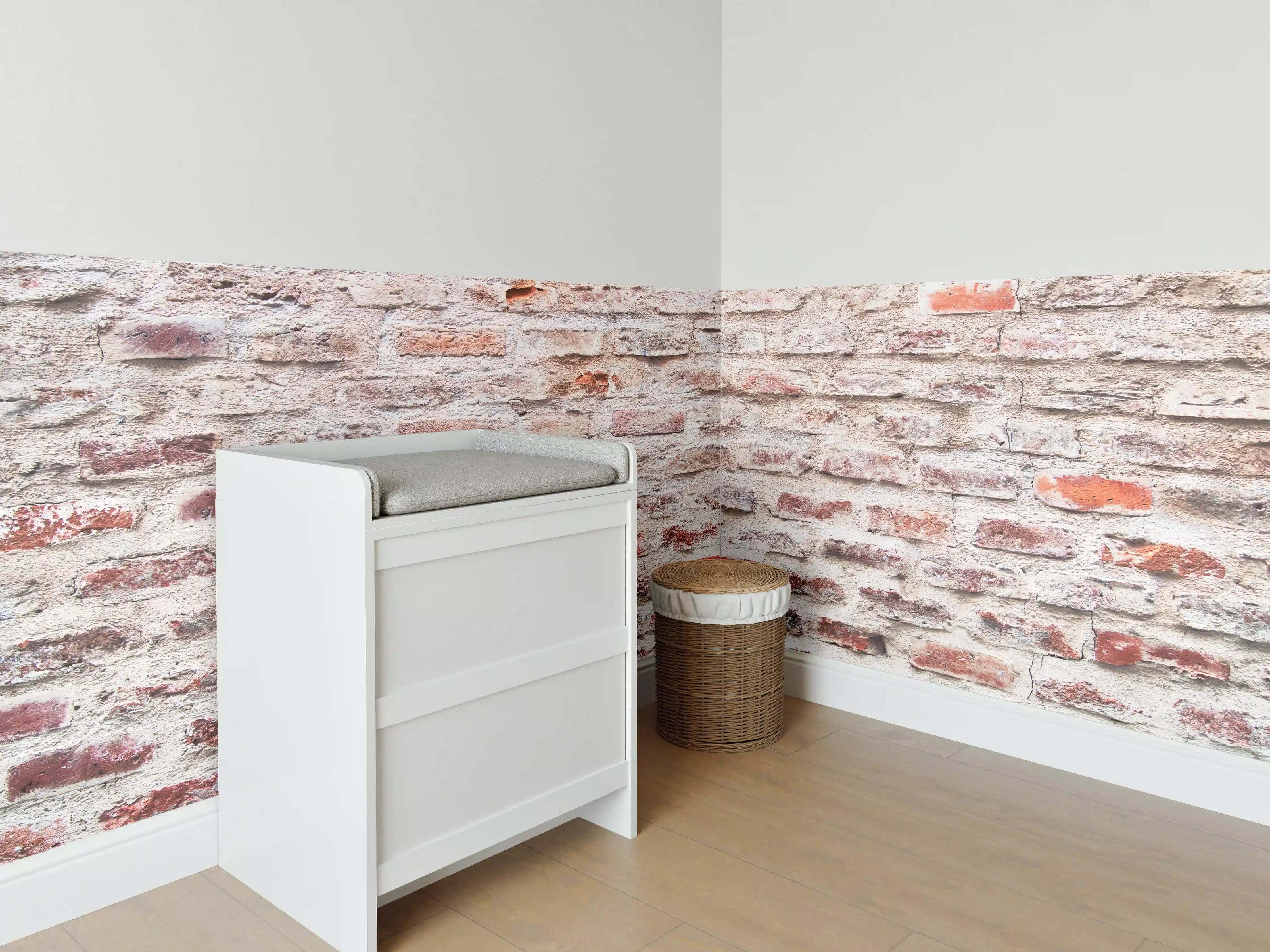 Babyzimmer Wandgestaltung - Rustikaler Ziegelwand-Look