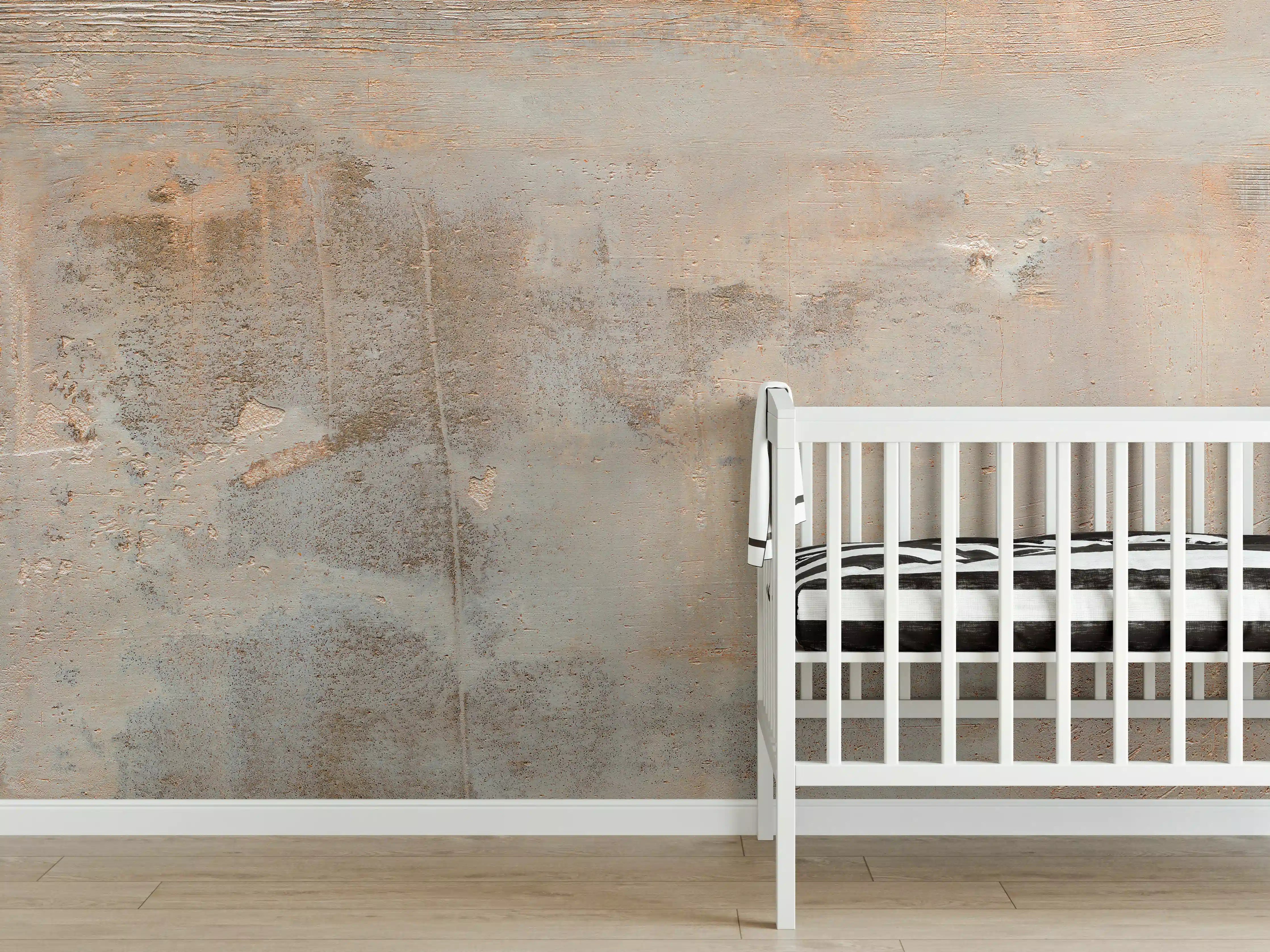 Babyzimmer Wandgestaltung - Rustikaler gräulich-brauner Beton