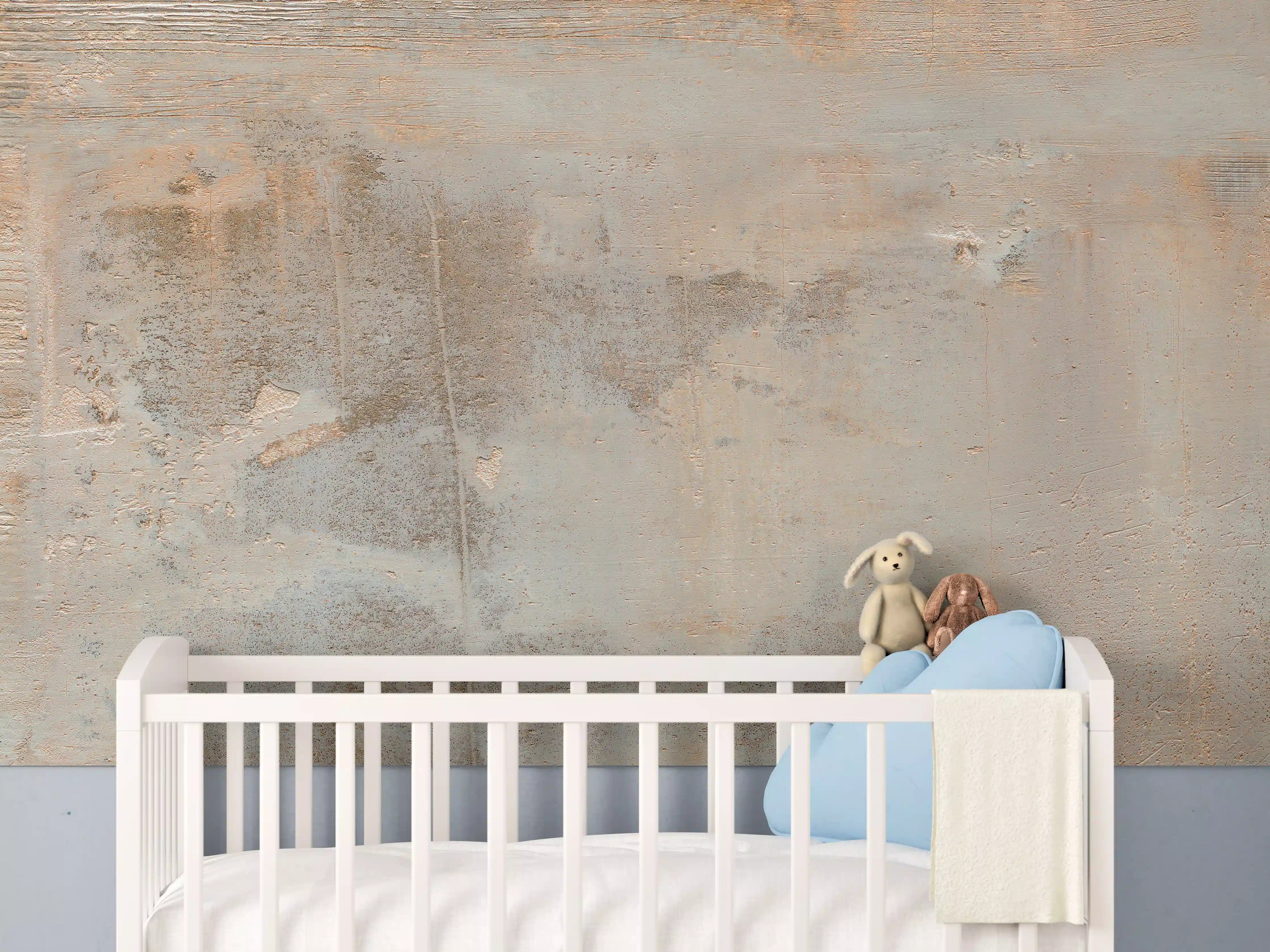 Babyzimmer Wandgestaltung - Rustikaler gräulich-brauner Beton
