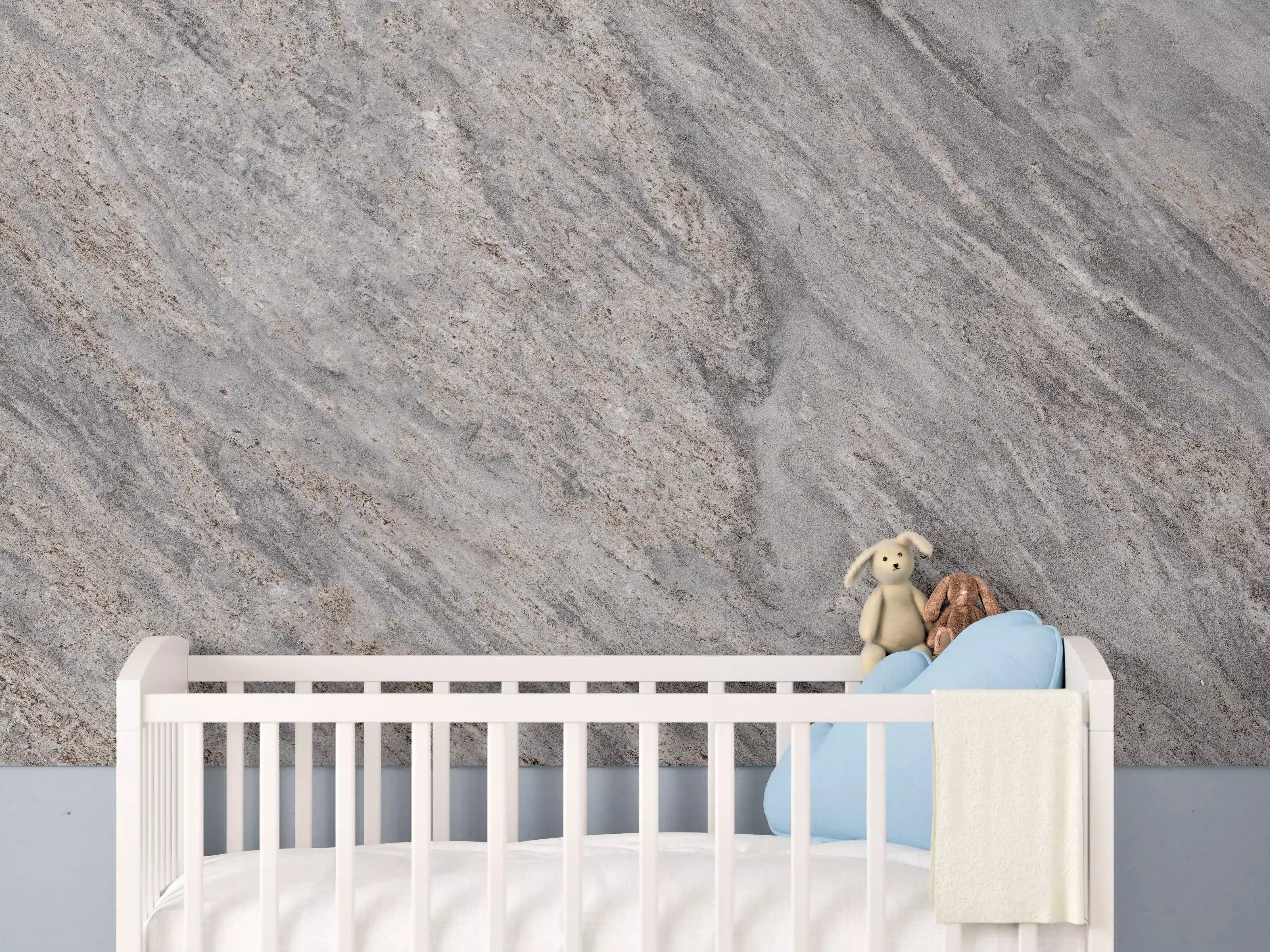 Babyzimmer Wandgestaltung - Rustikaler grau-brauner Marmor