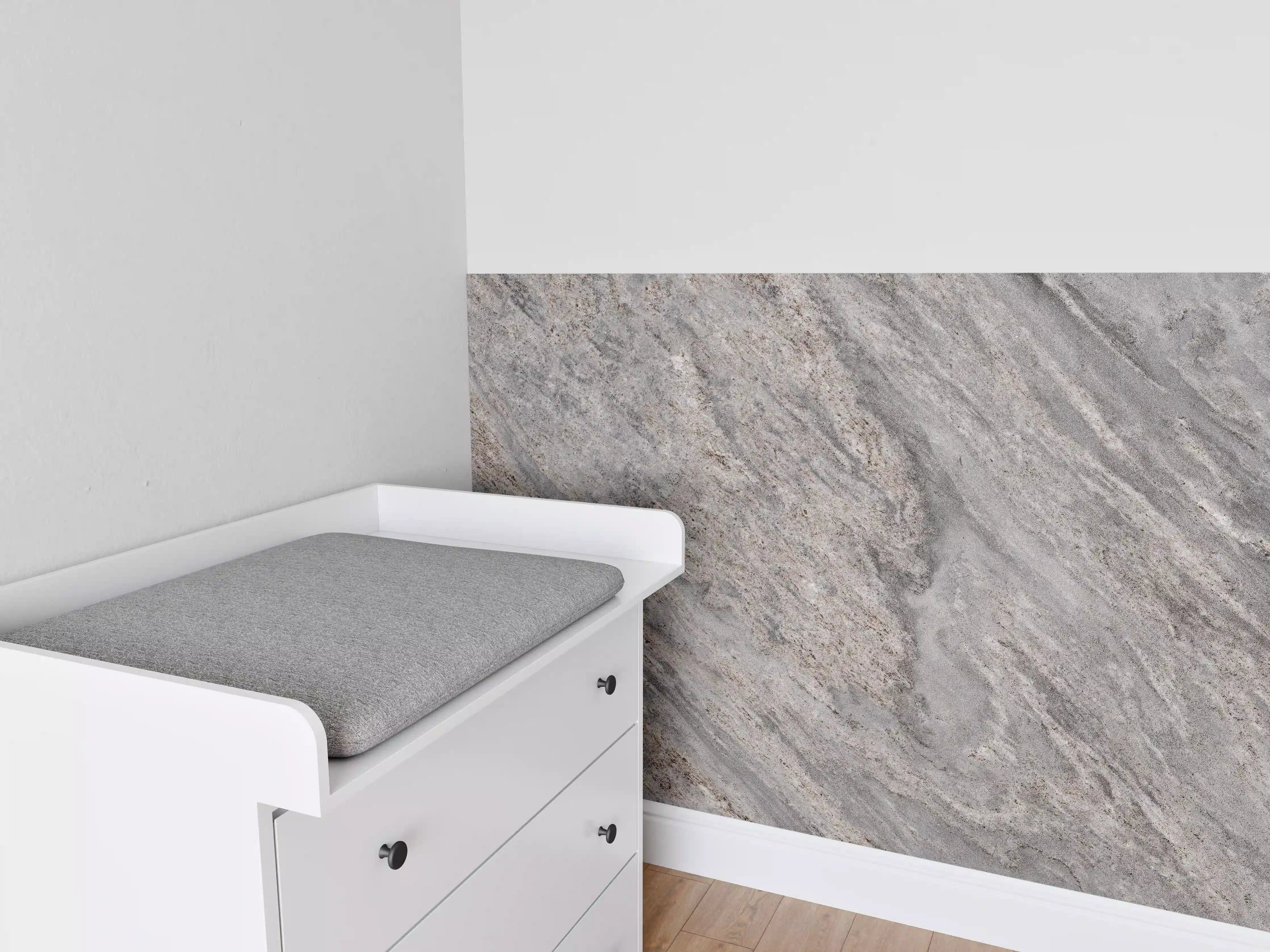 Babyzimmer Wandgestaltung - Rustikaler grau-brauner Marmor