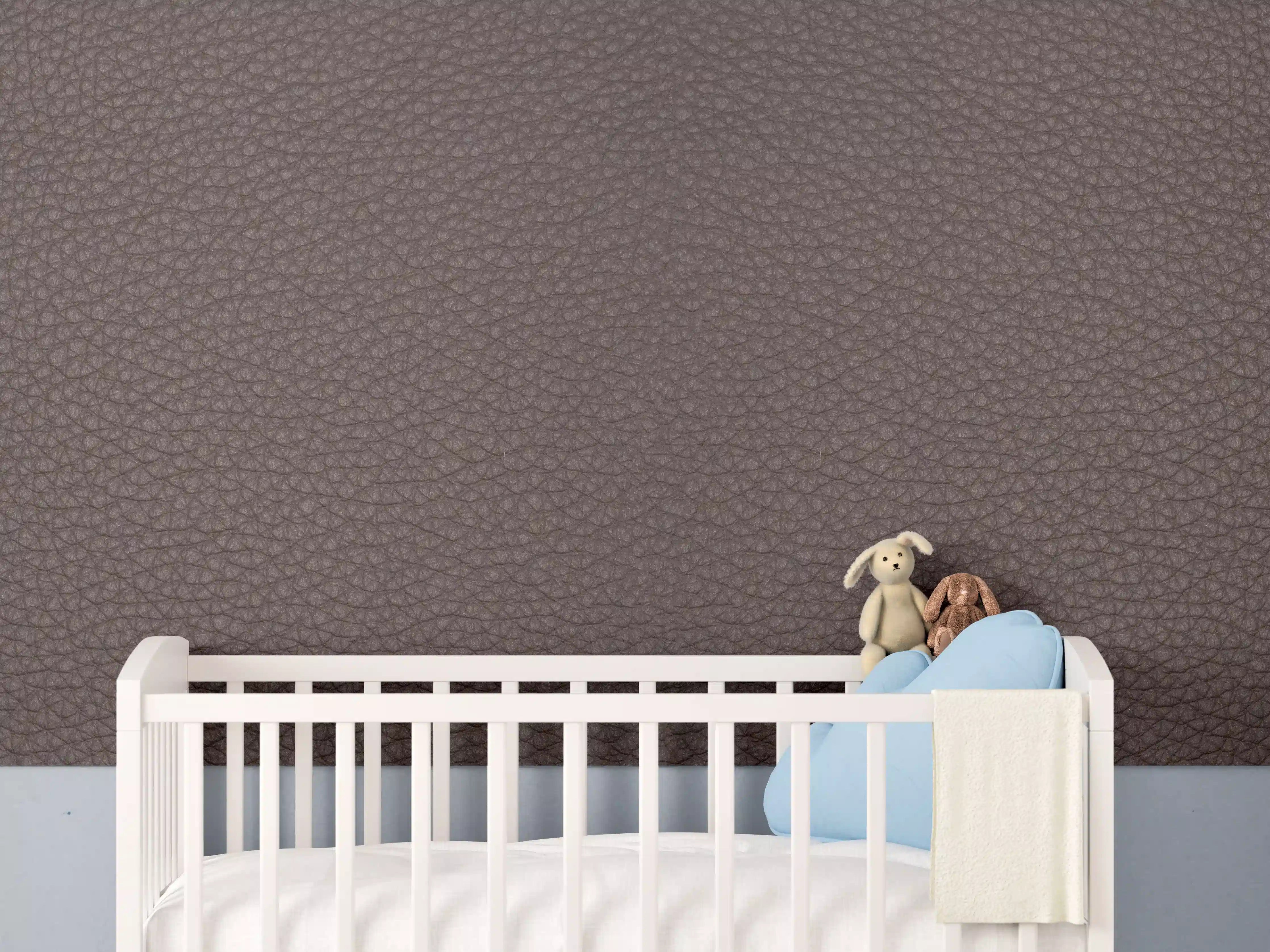 Babyzimmer Wandgestaltung - Rustikales Dunkelbraun Leder
